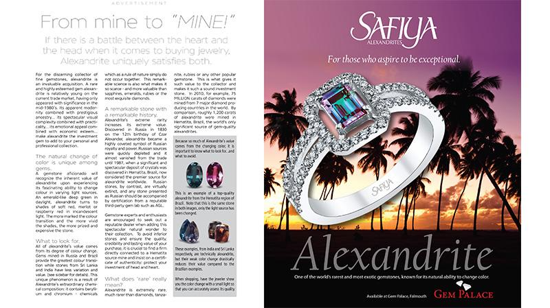 Safiya Alexandrites advertorial on Disney Cruise Ship Porthole Magazine 2016