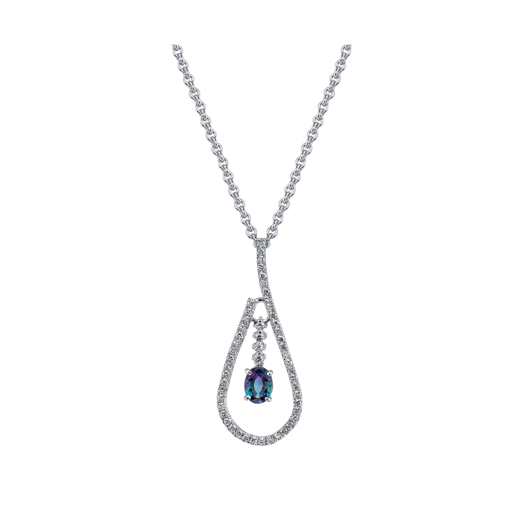 Endless Love - 14K White Gold Alexandrite Pendant