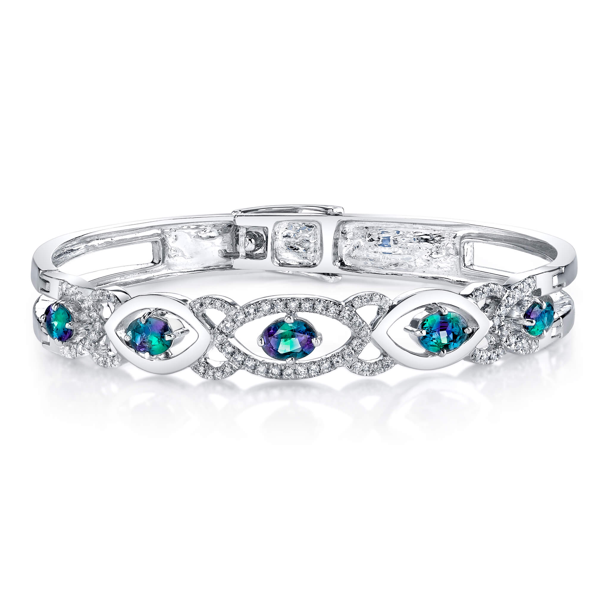 Winter Queen - 14K White Gold Alexandrite Bangle