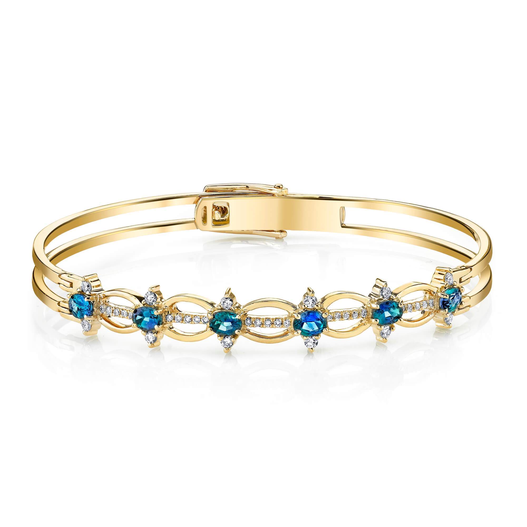 Spring's Oath - 14K Yellow Gold Alexandrite Bangle