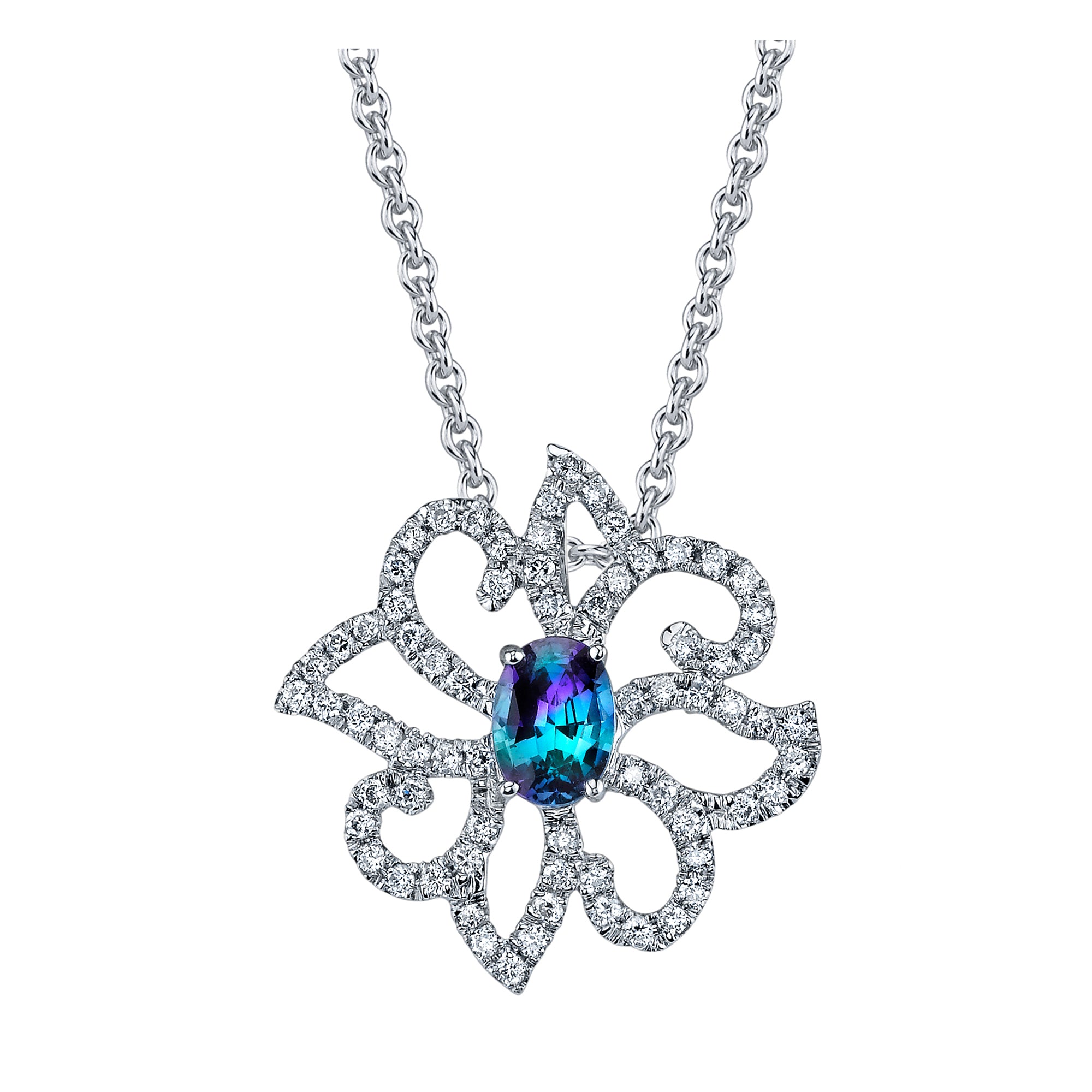 Gaya's Miracle - 14K White Gold Alexandrite Pendant
