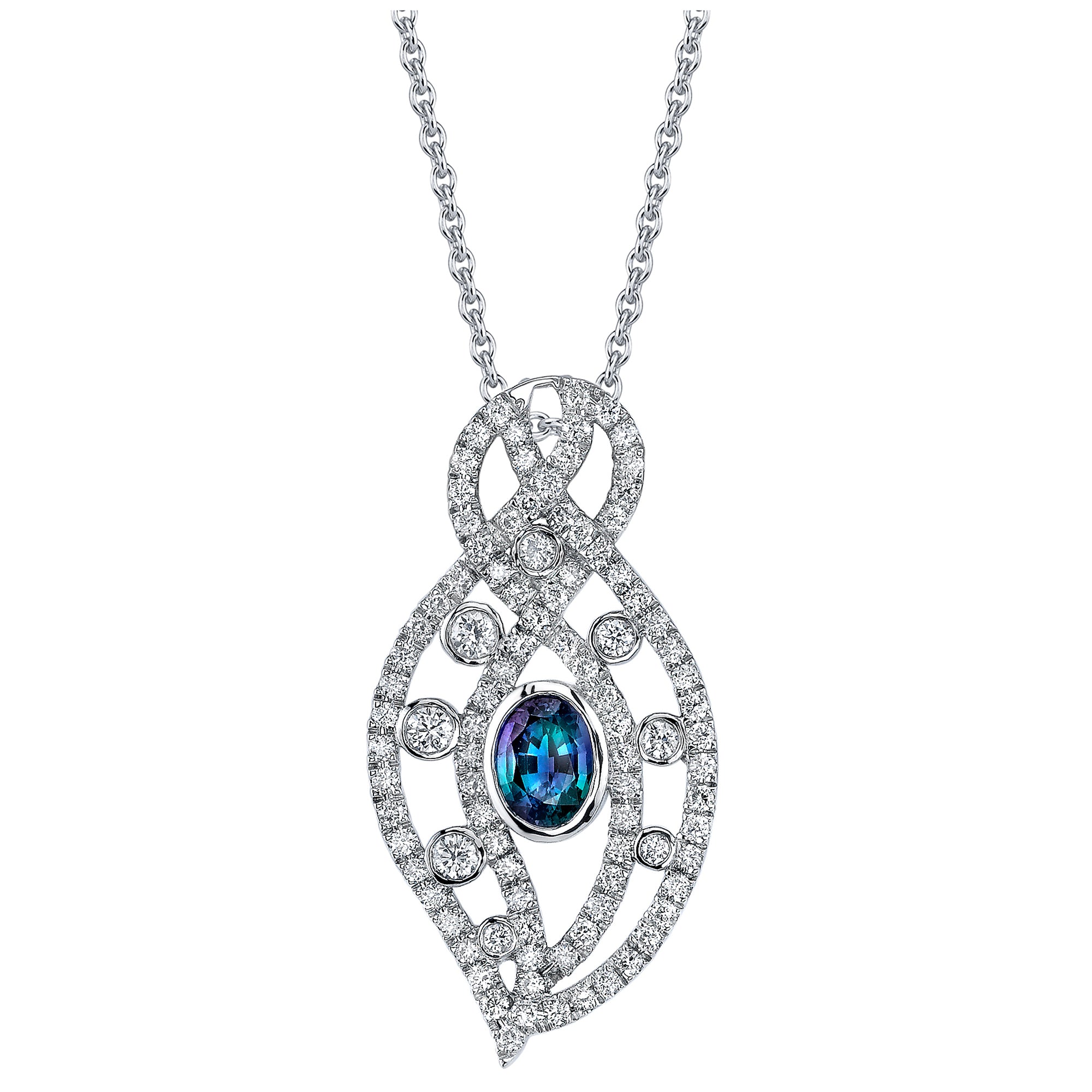Sacred Desire - 14K White Gold Alexandrite Pendant