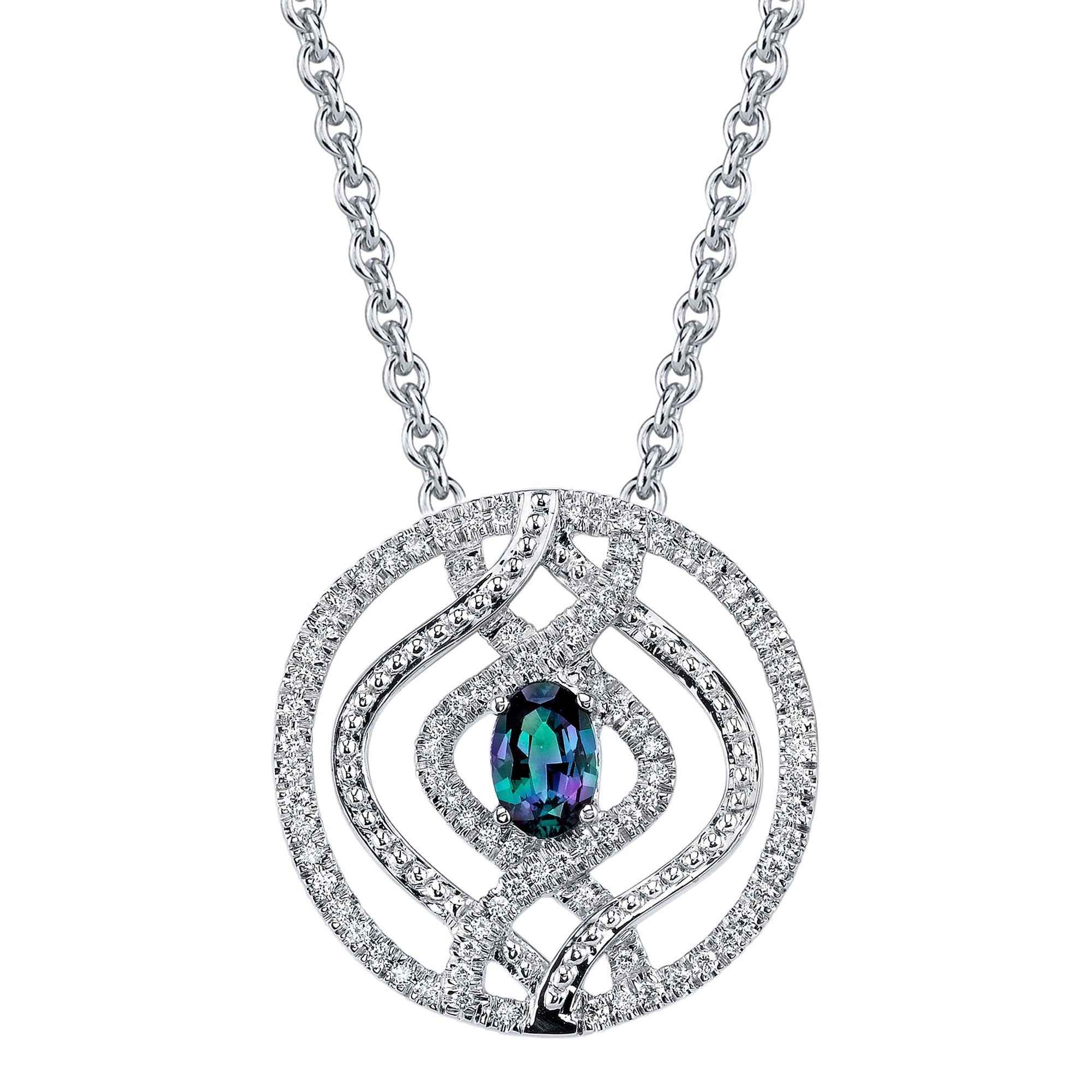 The Temptress - 14K White Gold Alexandrite Pendant