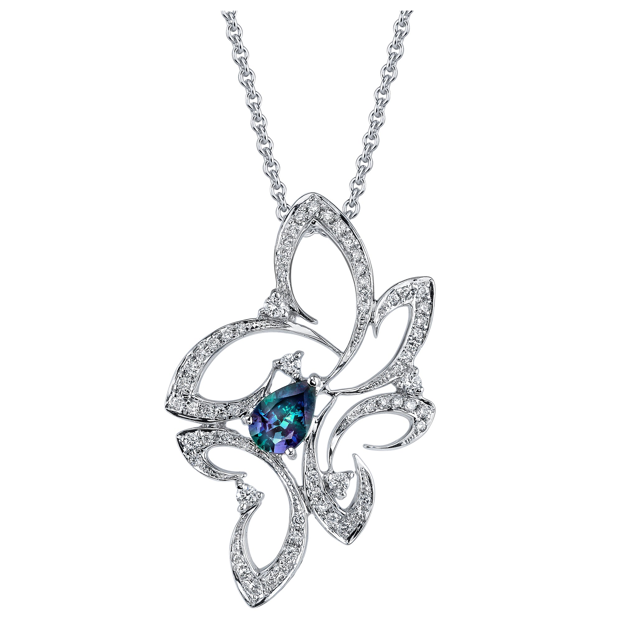 Safiya's Whim - 14K White Gold Alexandrite Pendant