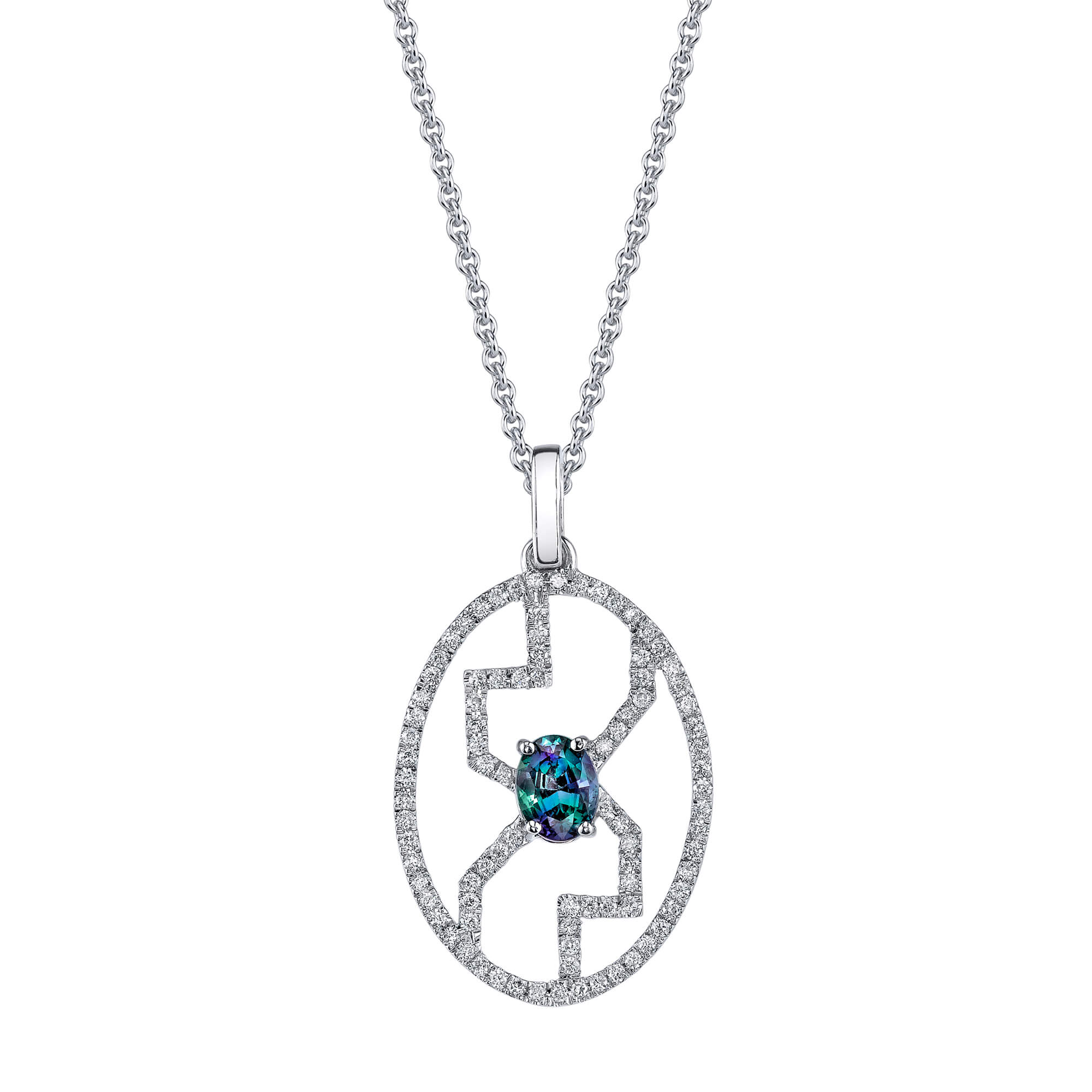 Love Symbol - 14K White Gold Alexandrite Pendant