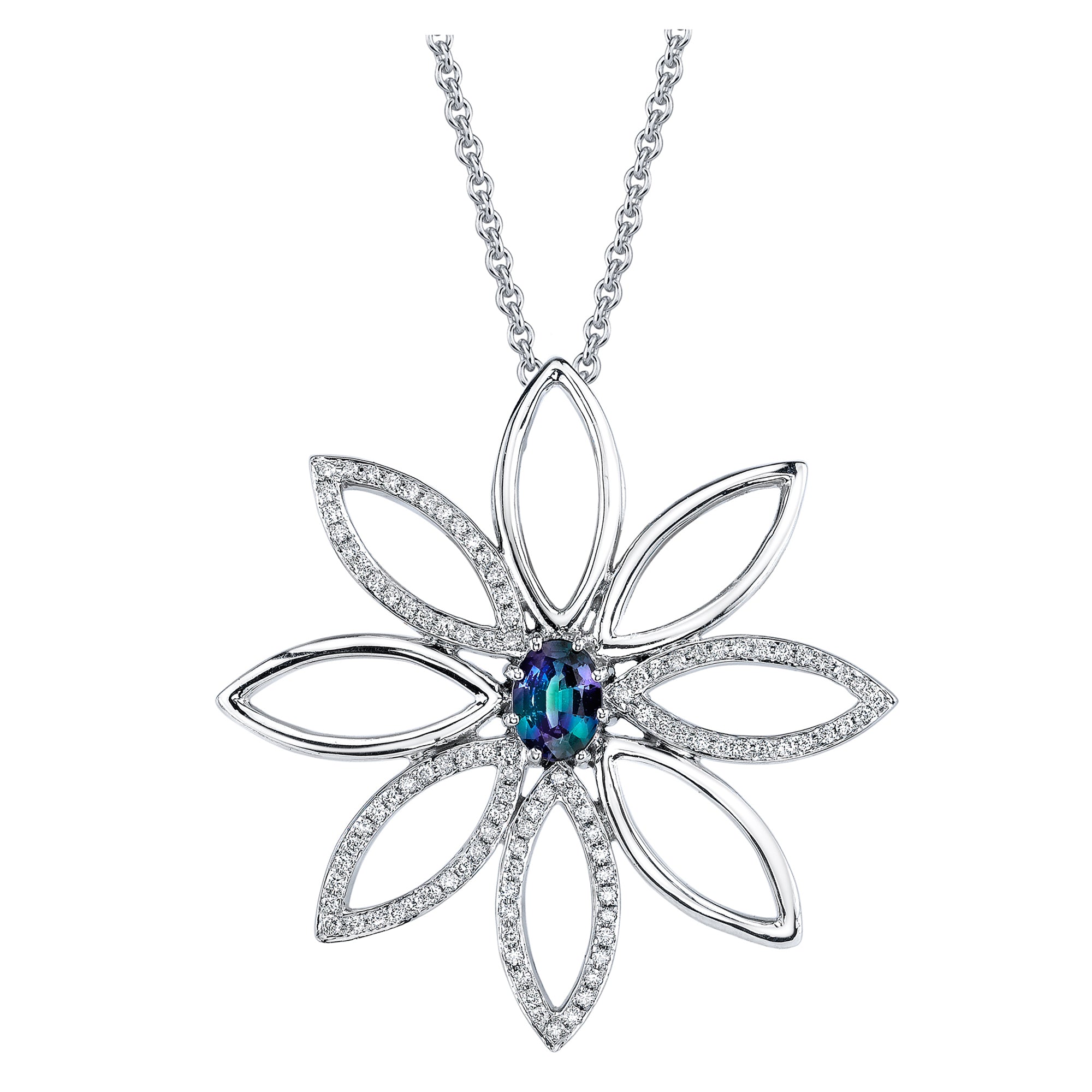 Stargazer - 14K White Gold Alexandrite Pendant