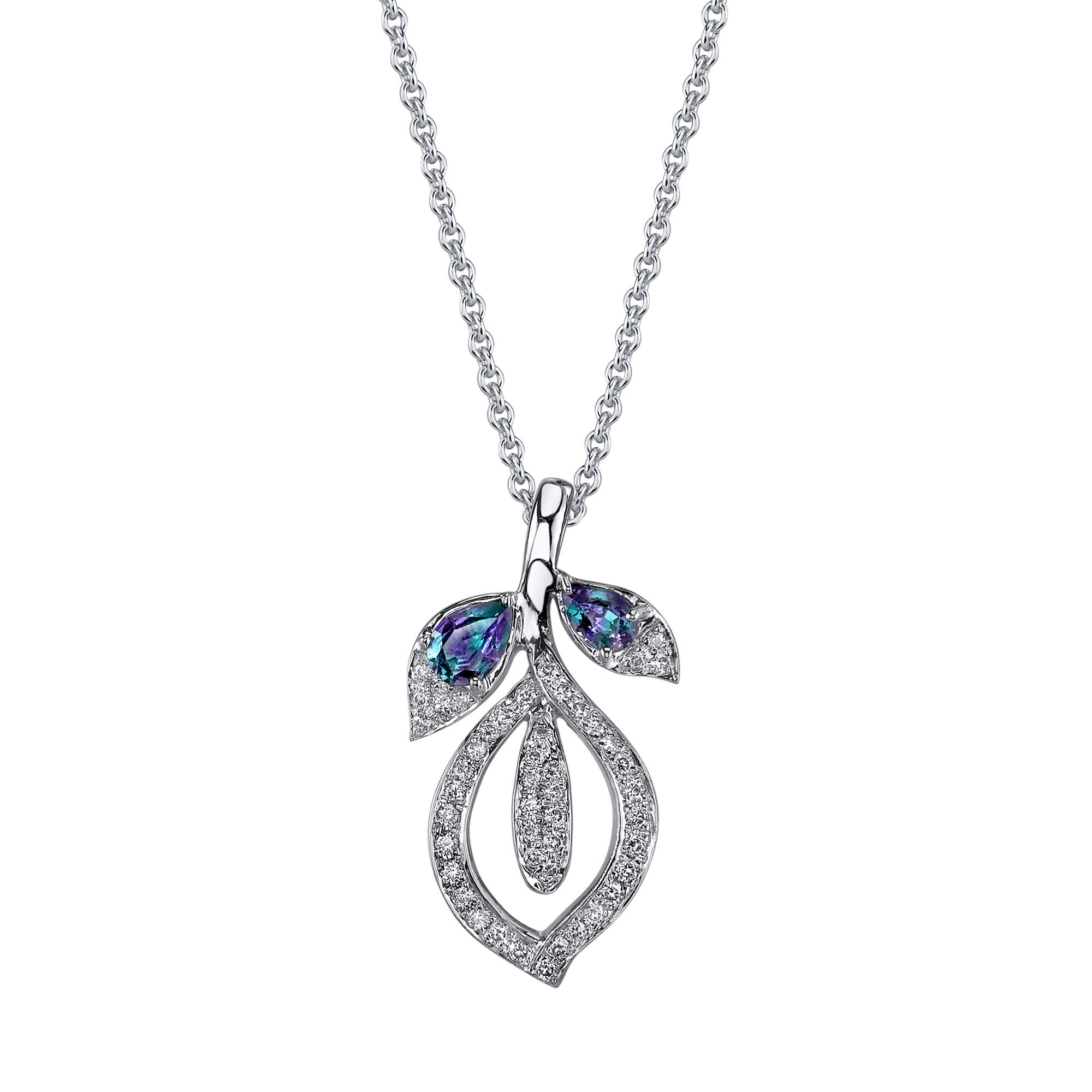 Eco Love - 14K White Gold Alexandrite Pendant