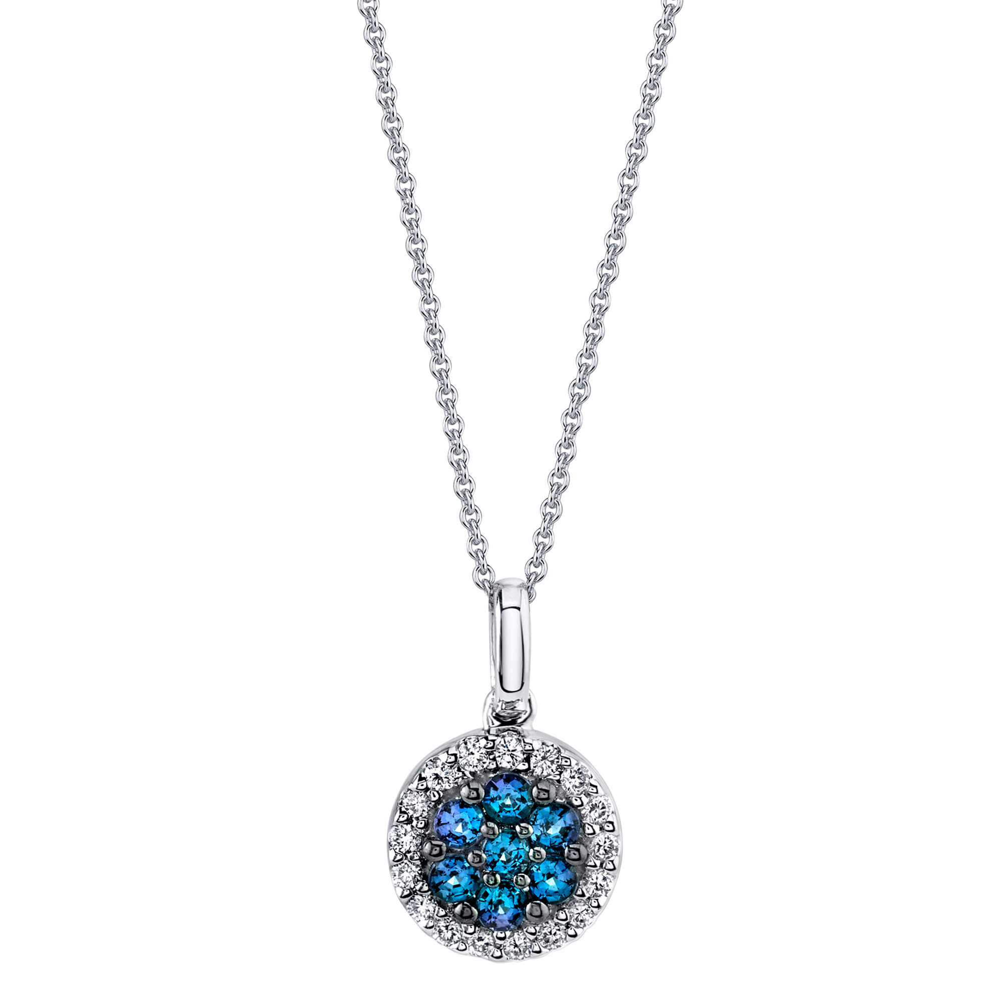 Starlet Array - 18K White Gold Alexandrite Pendant