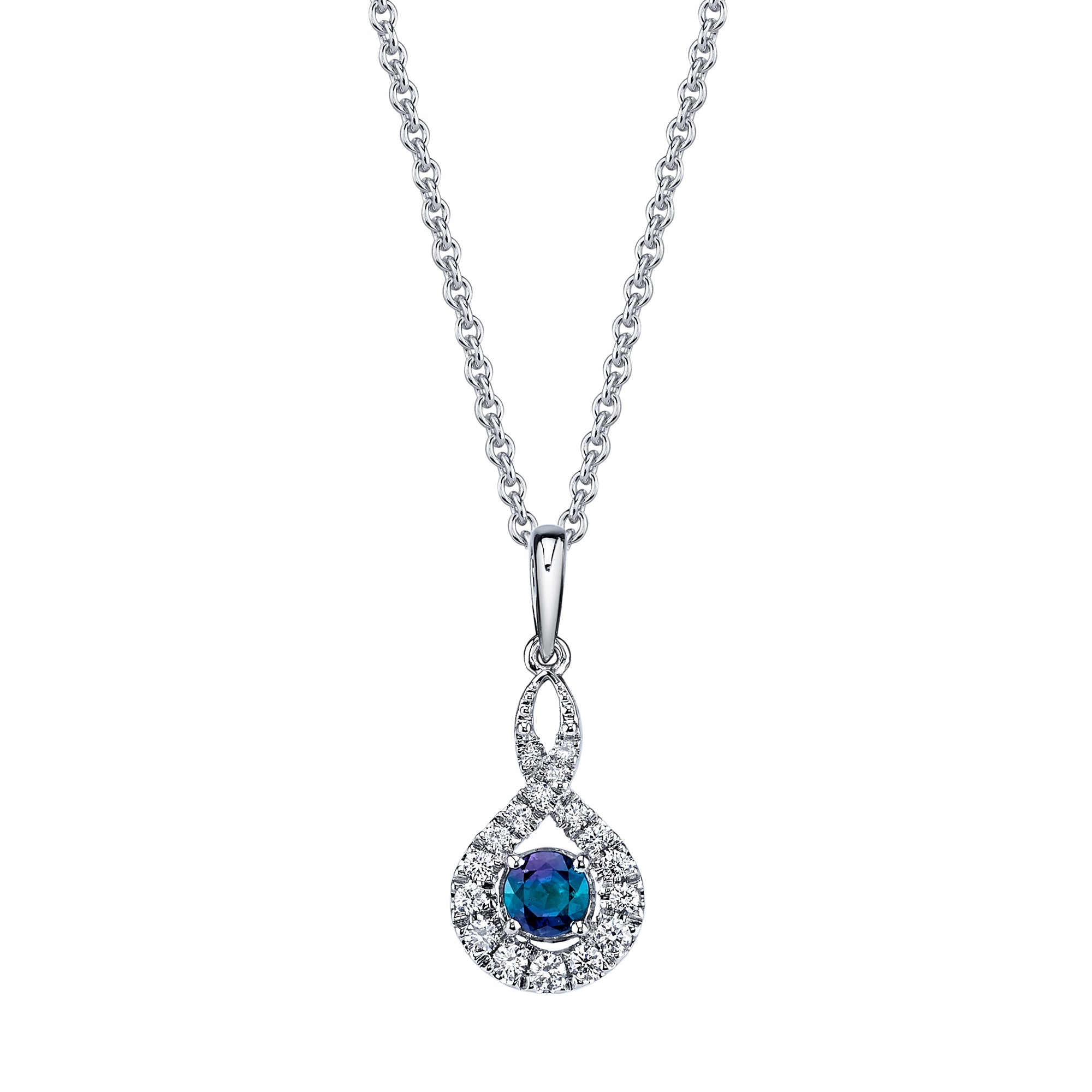 Eye in the Sky - 14K White Gold Alexandrite Pendant