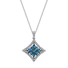 Curved Dangling Diamond - 18K White Gold Alexandrite Pendant