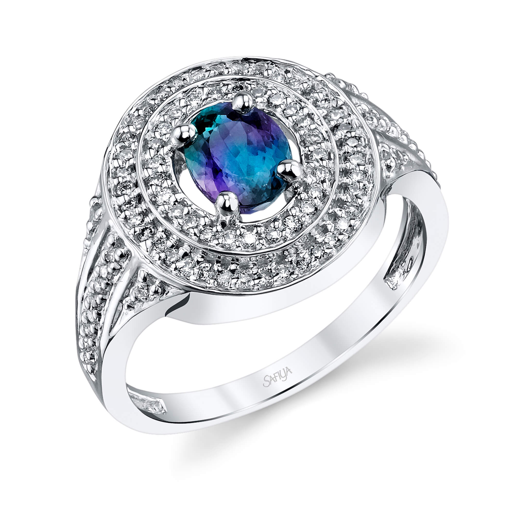 Love Axis - 14K White Gold Alexandrite Ring