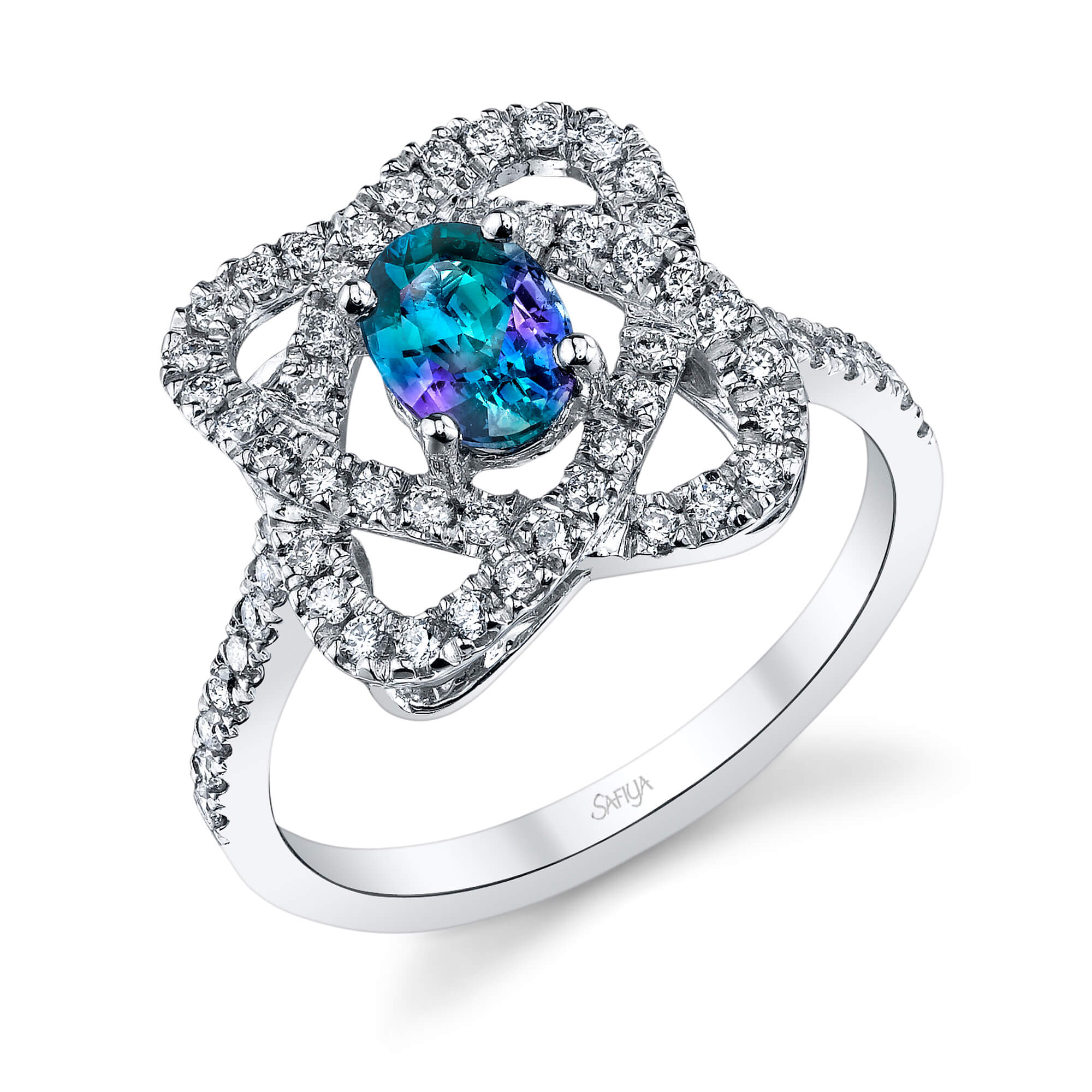 Princess Melody - 14K White Gold Alexandrite Ring