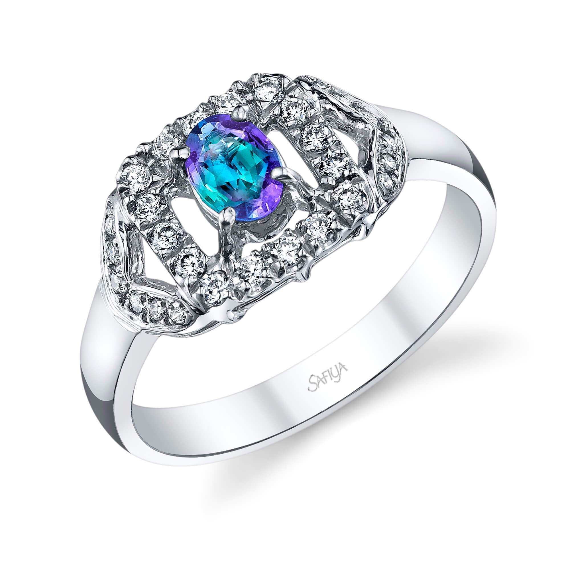 Eclipse - 14K White Gold Alexandrite Ring