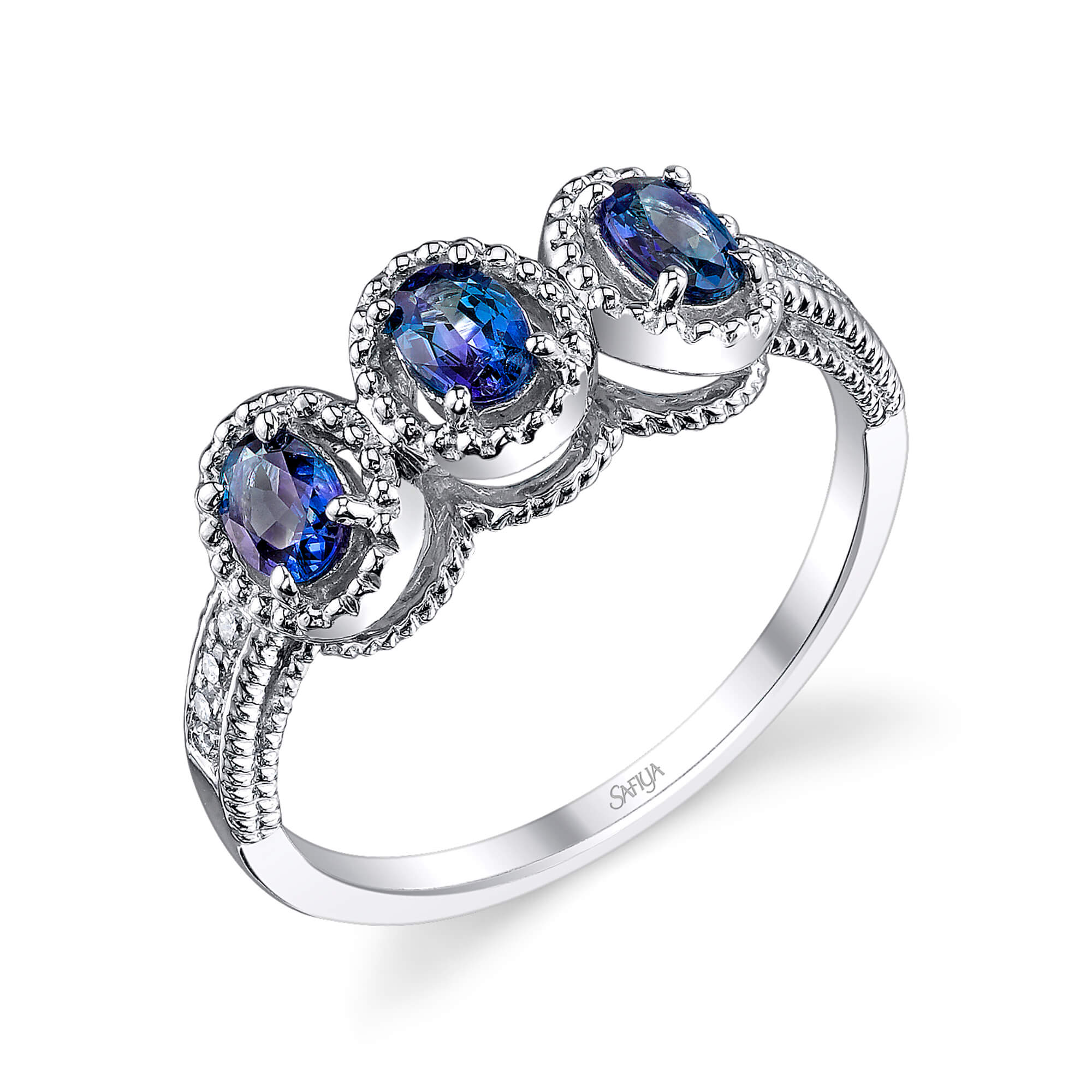 Past Present Future - 18K White Gold Alexandrite Ring