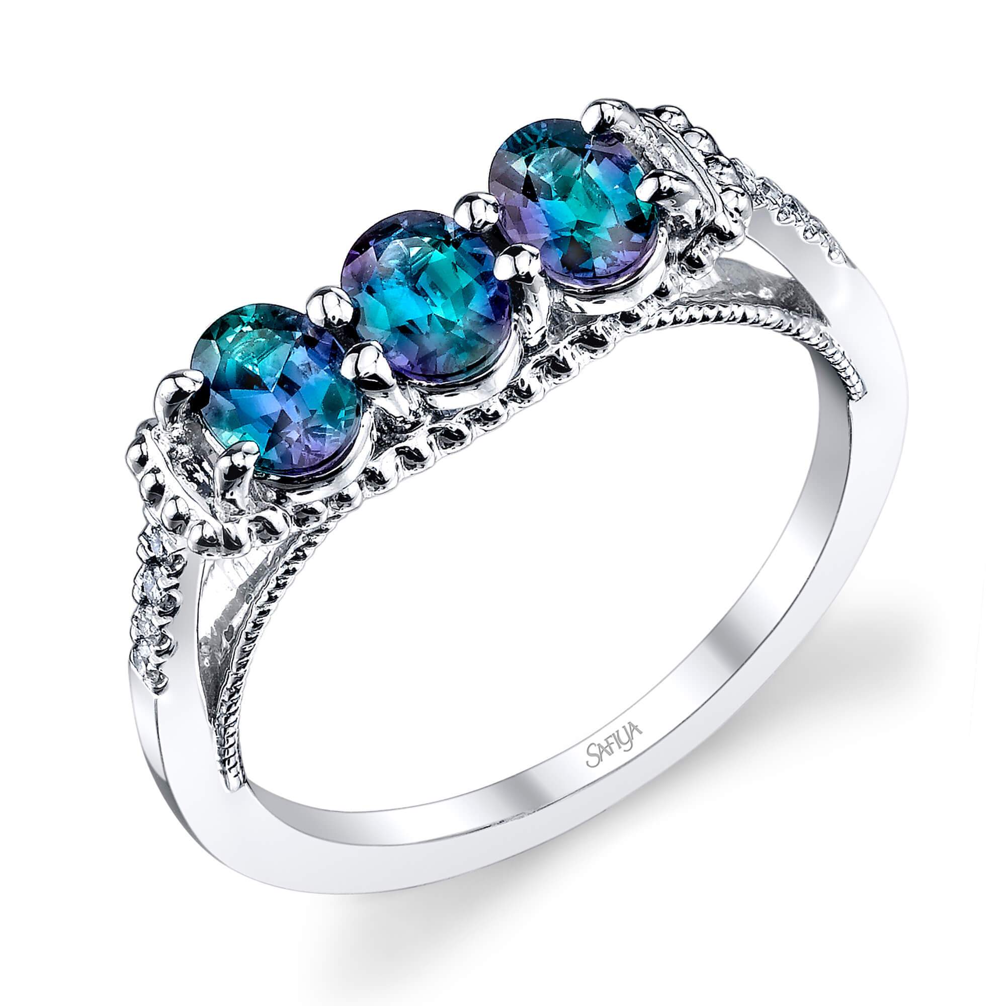 Faith Hope Love - 14K White Gold Alexandrite Ring