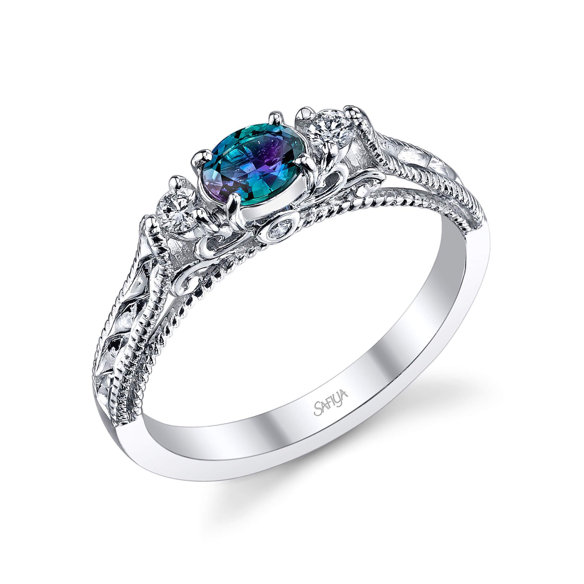 Heaven's Star - 14K White Gold Alexandrite Ring