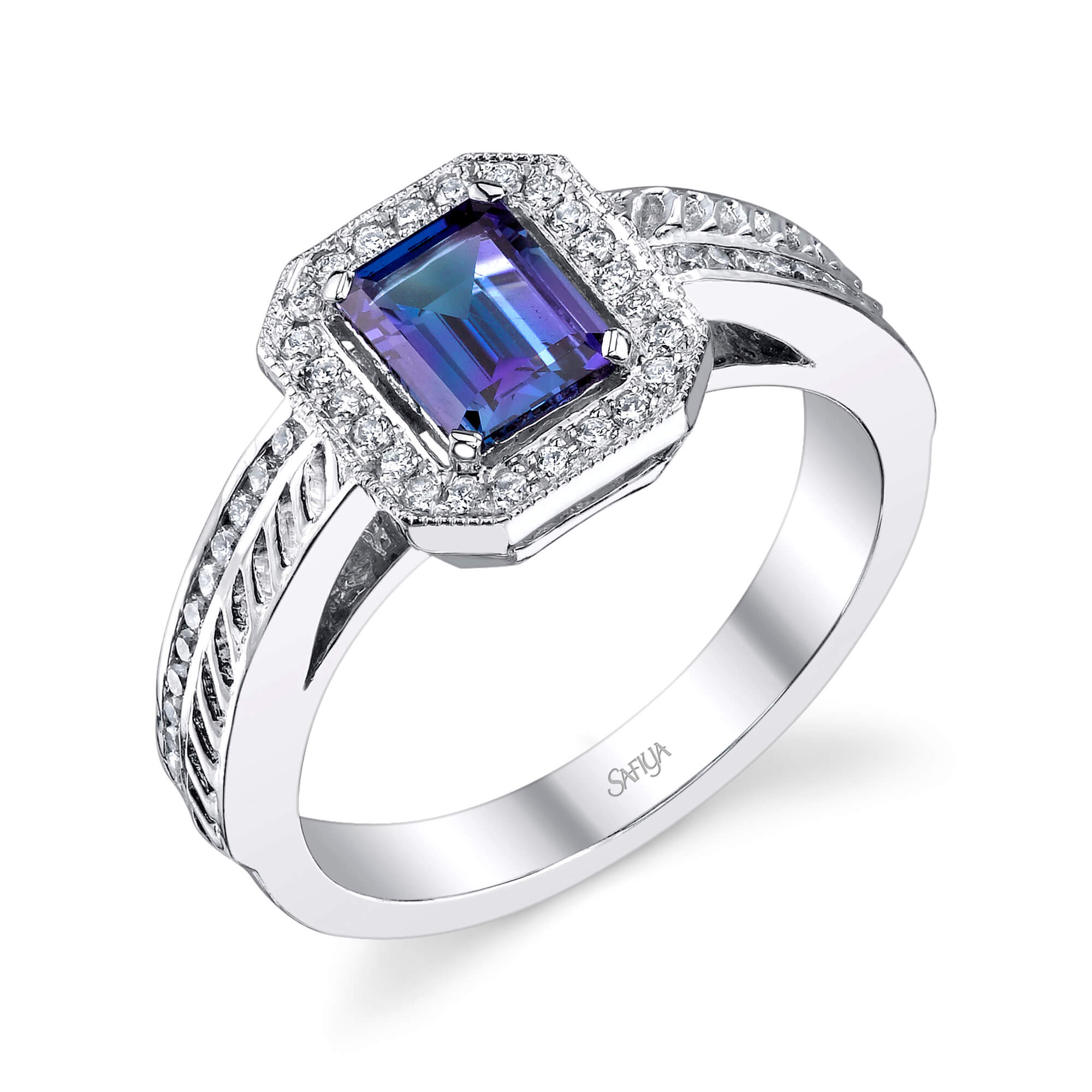 Elegance - 14K White Gold Alexandrite Ring