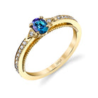 Natural Symmetry - 18K Yellow Gold Alexandrite Ring