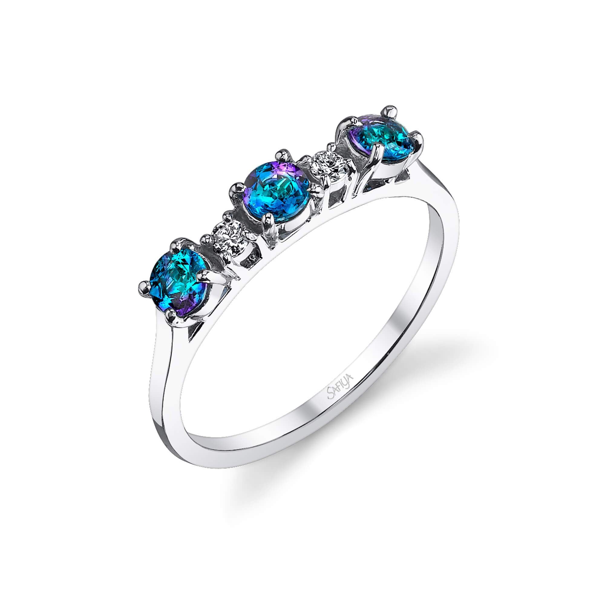 Mystical Bloom - 14K White Gold Alexandrite Ring