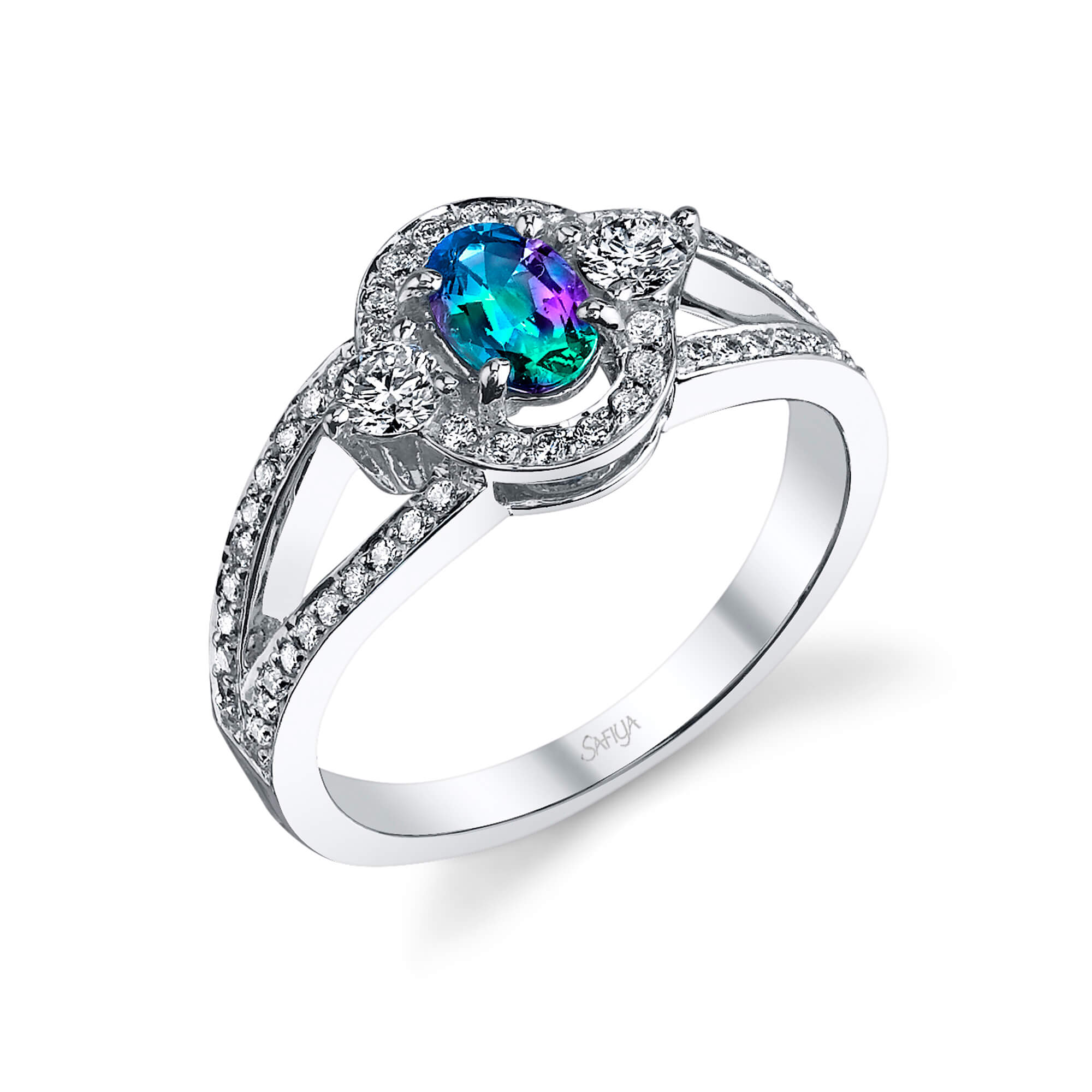Stellar Essence - 14K White Gold Alexandrite Ring