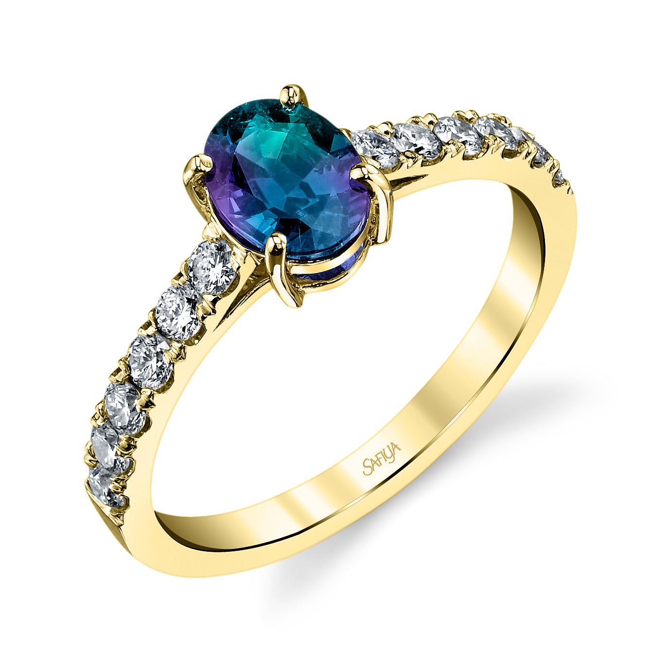 Royal Tribute - 14K Yellow Gold Alexandrite Ring