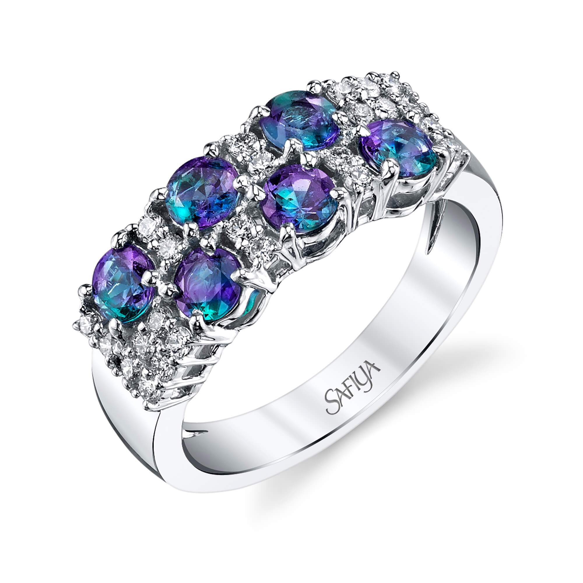 Eternal Trinity - 14K White Gold Alexandrite Ring