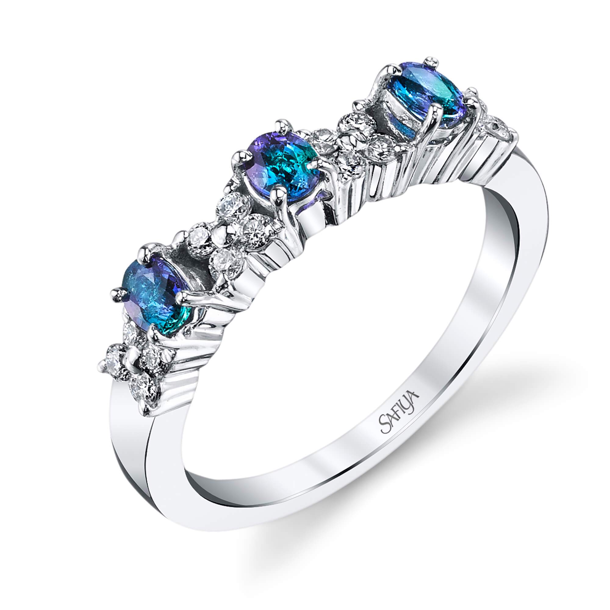 Orion's Belt - 14K White Gold Alexandrite Ring