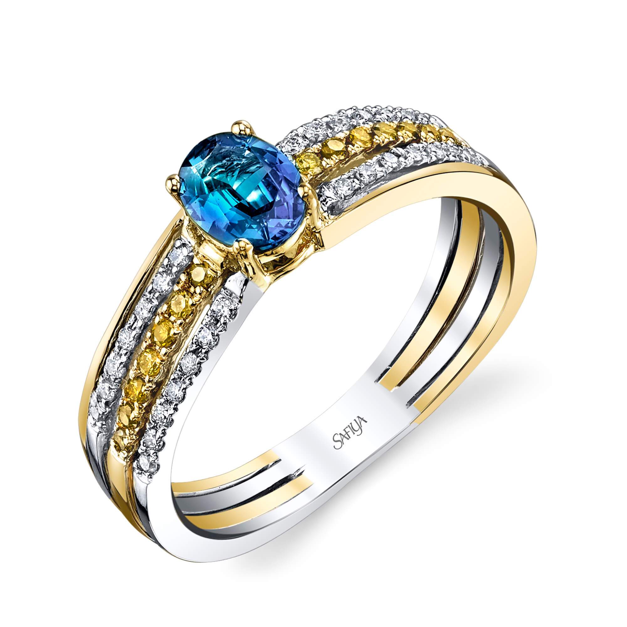 Nature's Captivity - 14K White Yellow Gold Alexandrite Ring