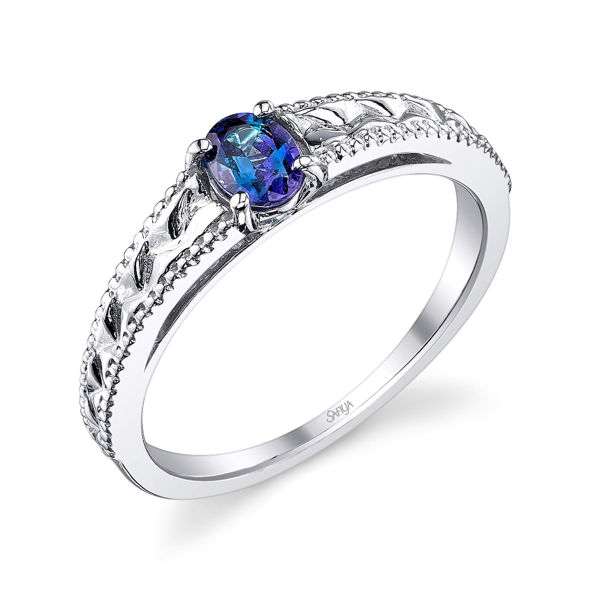 Crown Jewel - 14K White Gold Alexandrite Ring