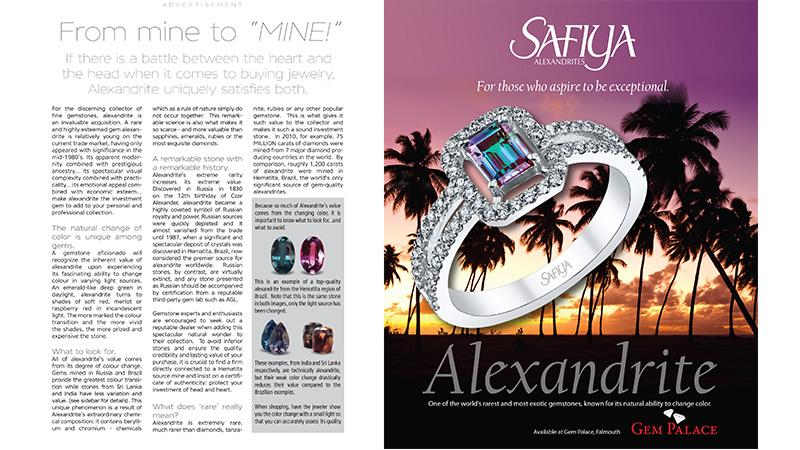 Safiya Alexandrites advertorial on Disney Cruise Ship Porthole Magazine 2016