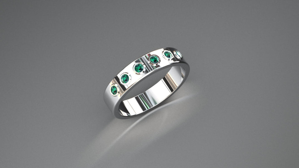 Ming "His" Custom - Platinum Natural Alexandrite Ring