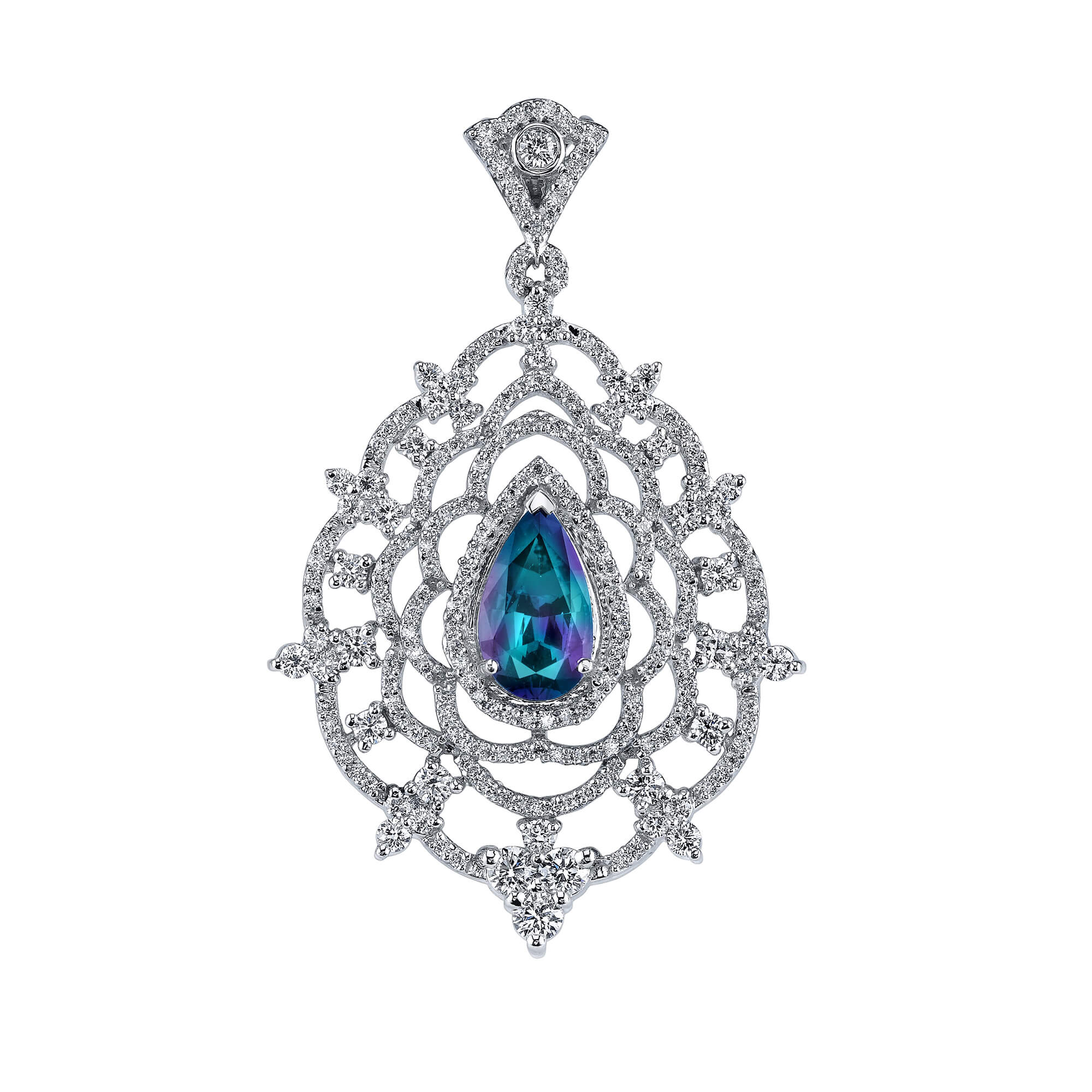 Royal Favor - 14K White Gold Alexandrite Pendant