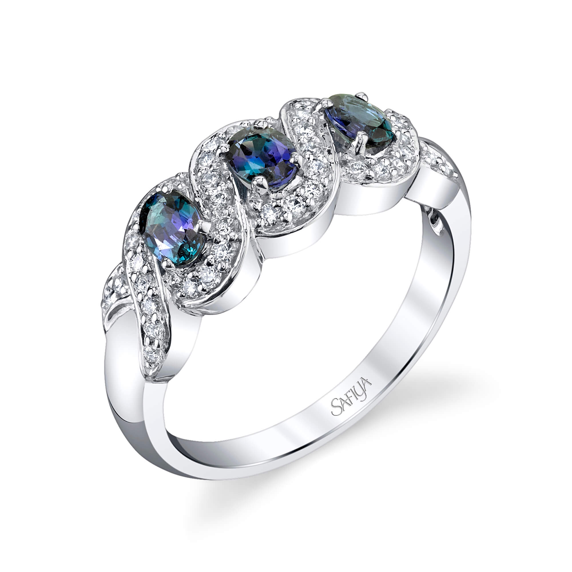 Triplicity - 14K White Gold Alexandrite Ring