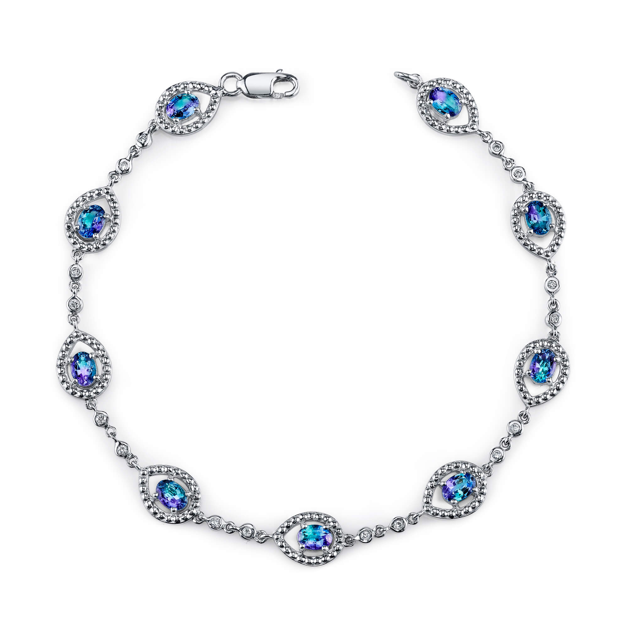Sterling Silver June Alexandrite Birthstone Bracelet, Milestone Birthday  Gift | eBay