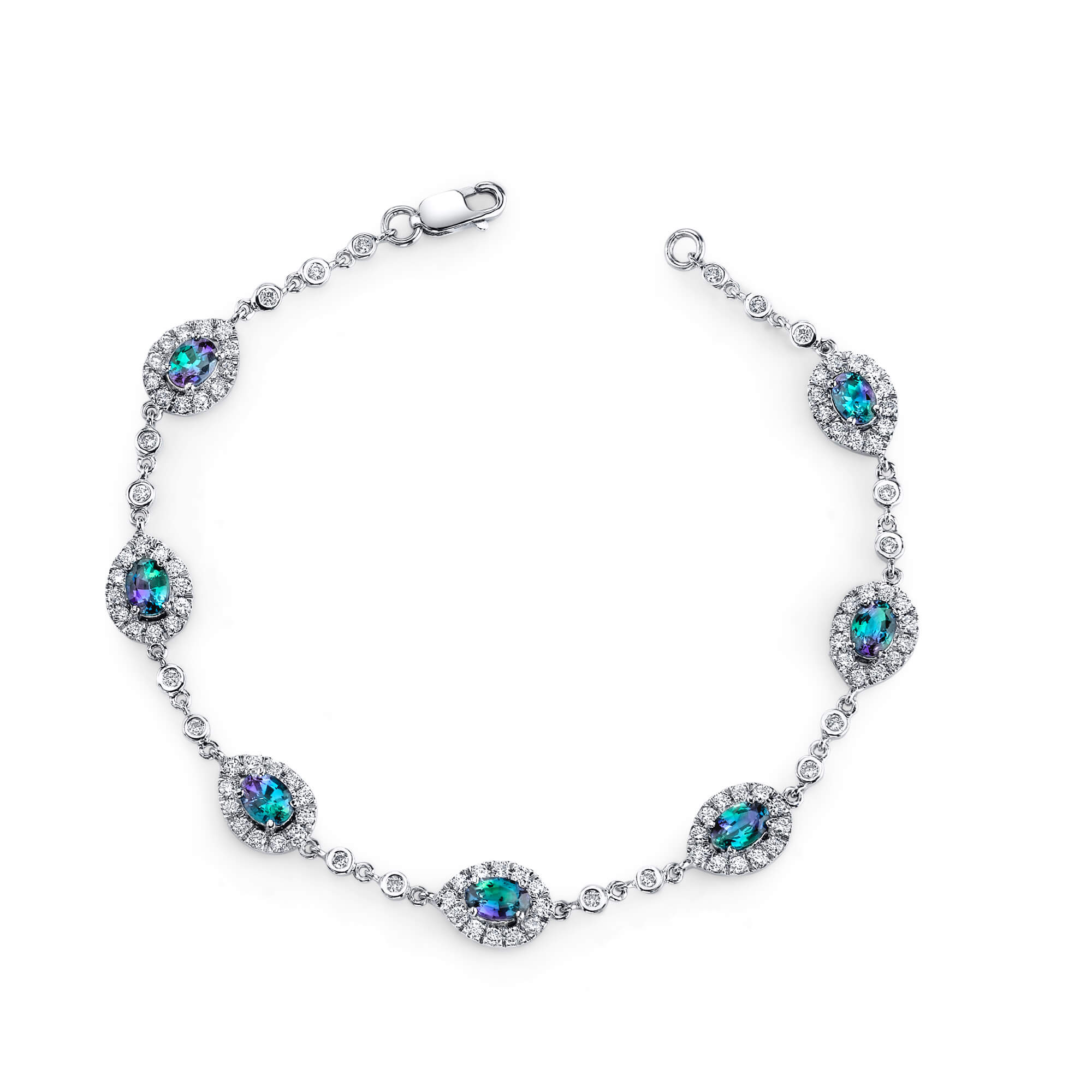 Love Embraced - 18K White Gold Alexandrite Bracelet