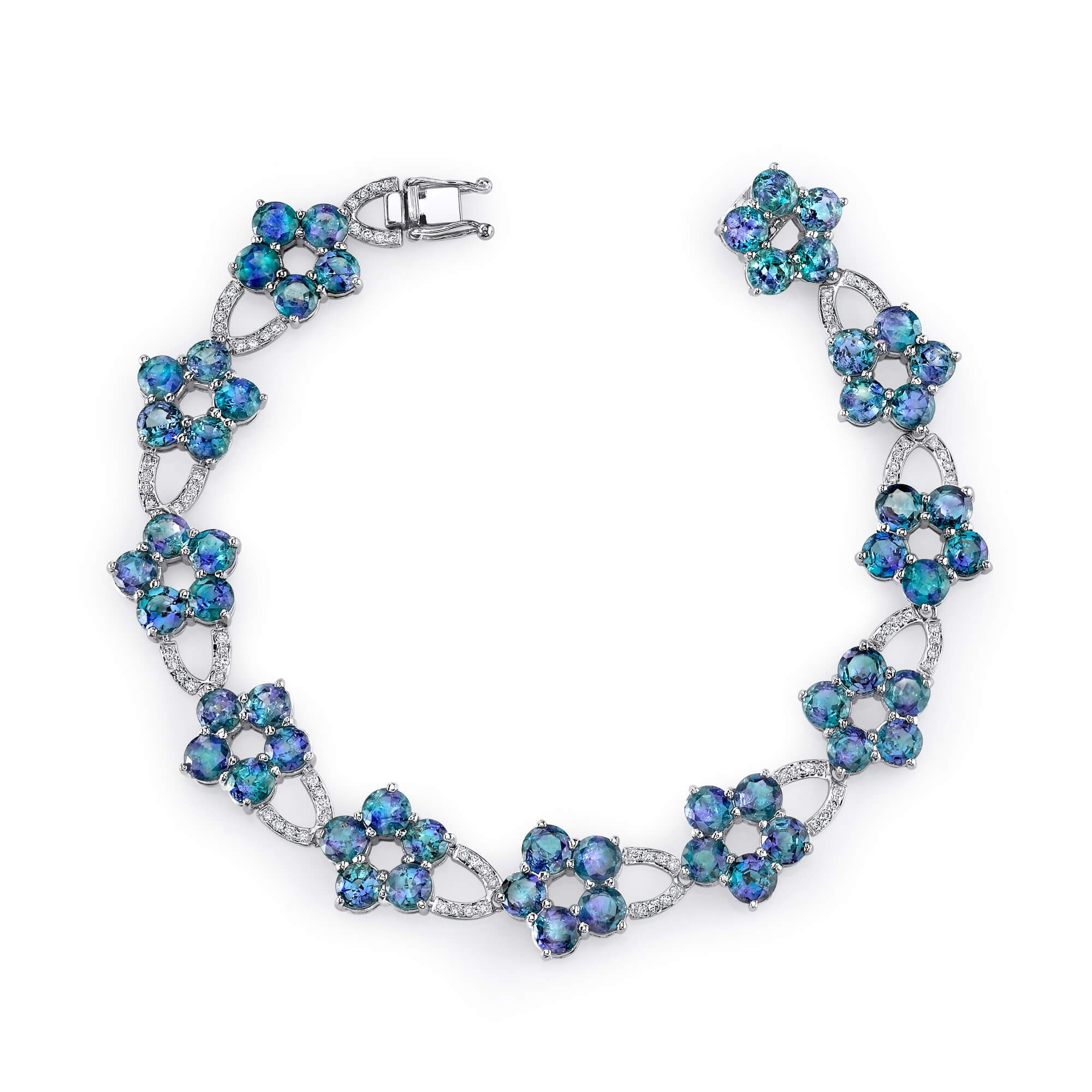 Flowers of Eden - 14K White Gold Alexandrite Bracelet