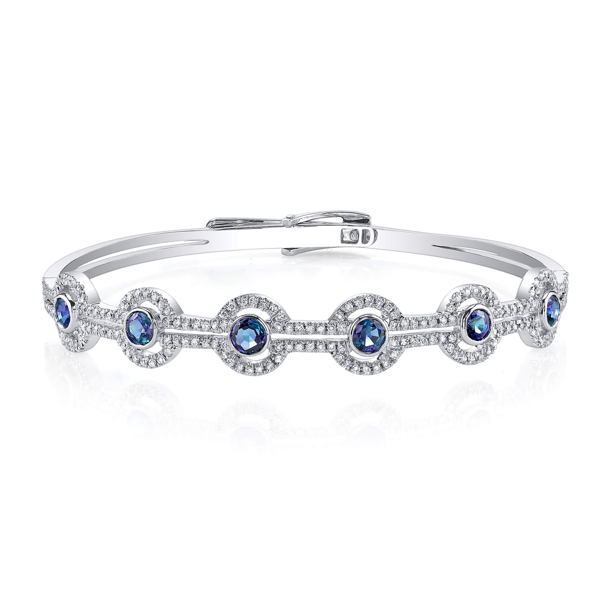 Summer Majesty - 14K White Gold Alexandrite Bangle