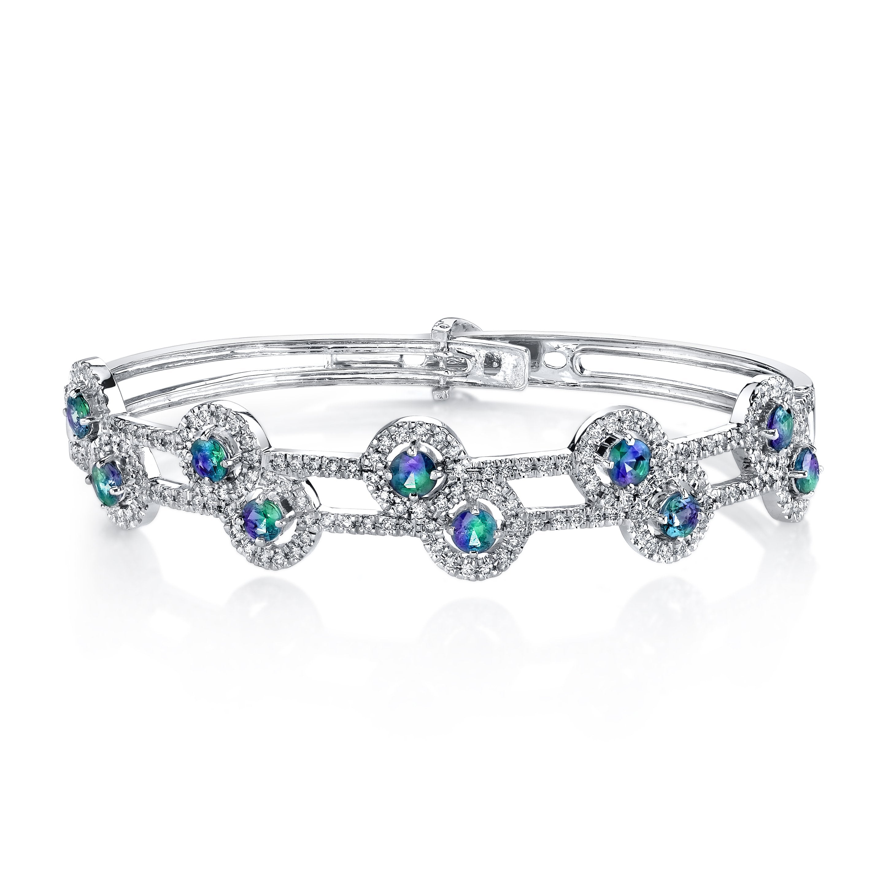 Royal Highness - 14K White Gold Alexandrite Bangle