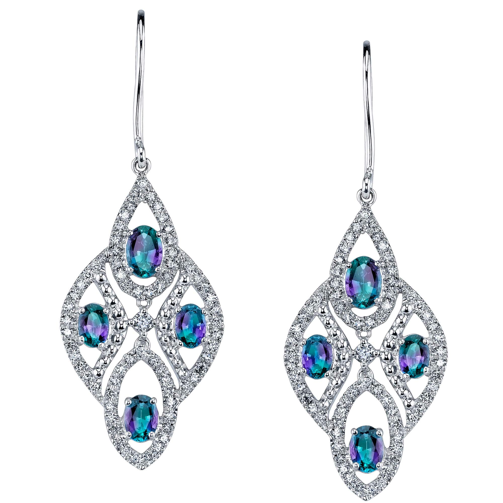 Sea Dancers - 14K White Gold Alexandrite Earring