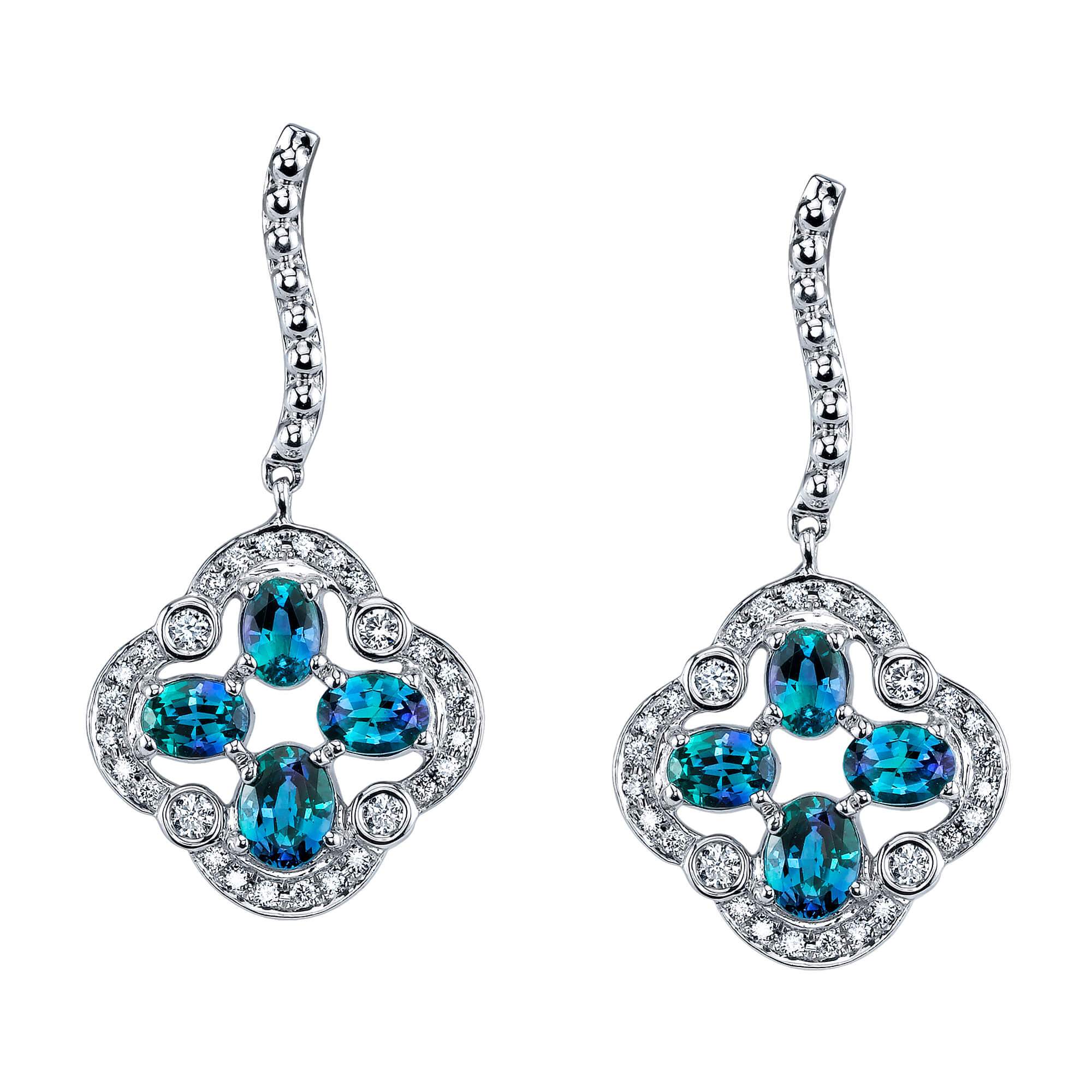 Moon Drops - 14K White Gold Alexandrite Earring