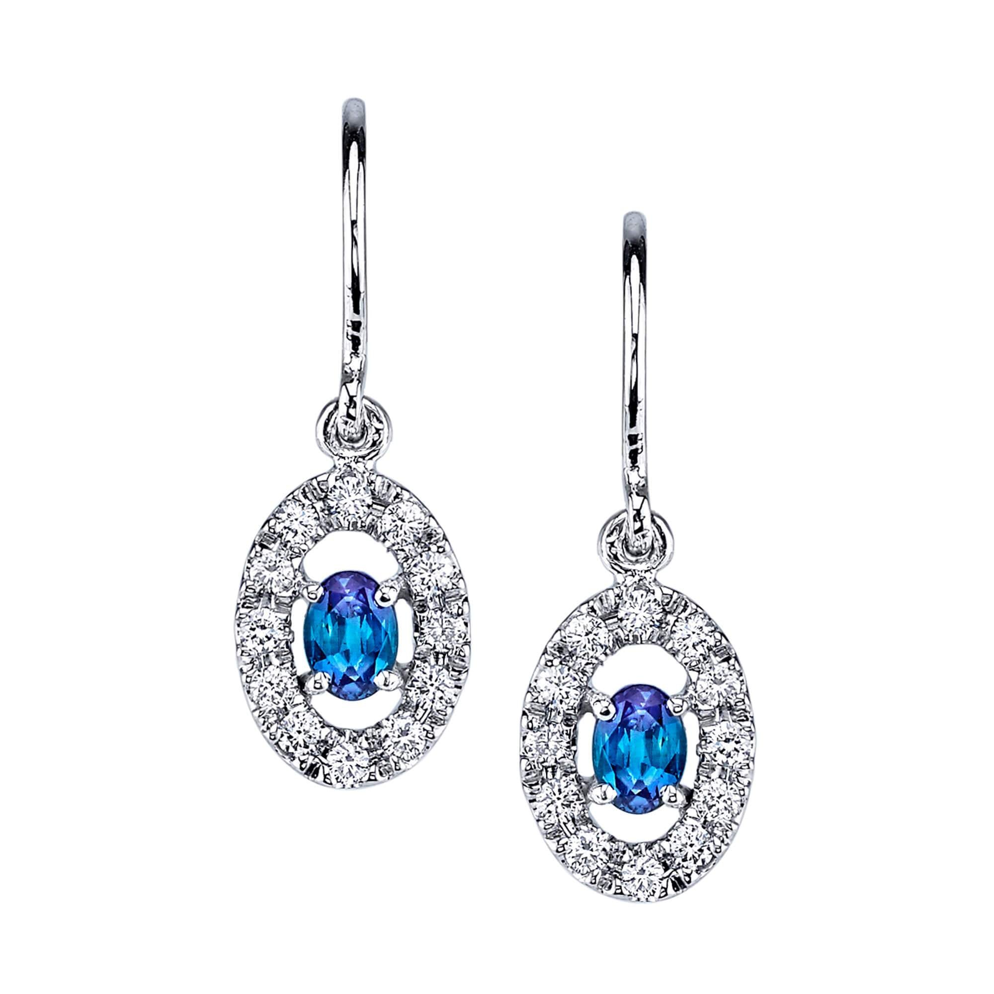 Evening Star - 14K White Gold Alexandrite Earring