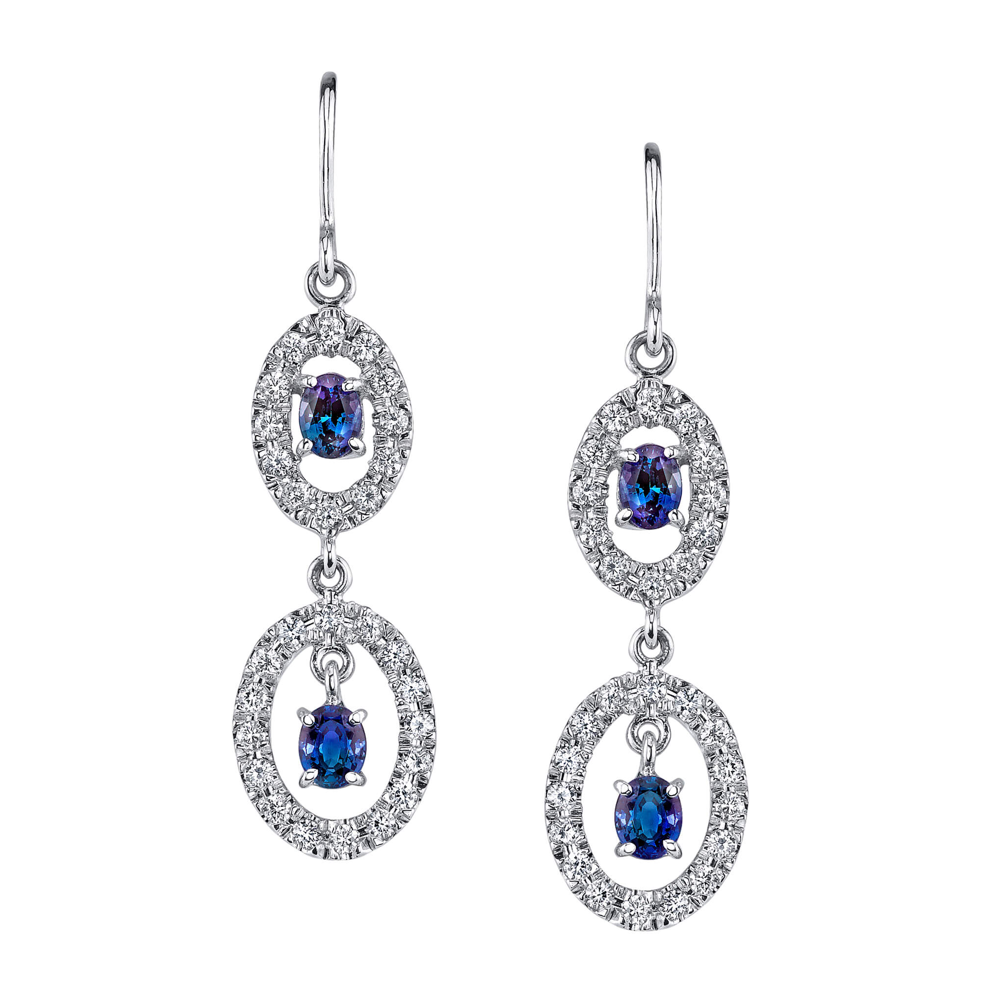 Morning Stars - 14K White Gold Alexandrite Earring