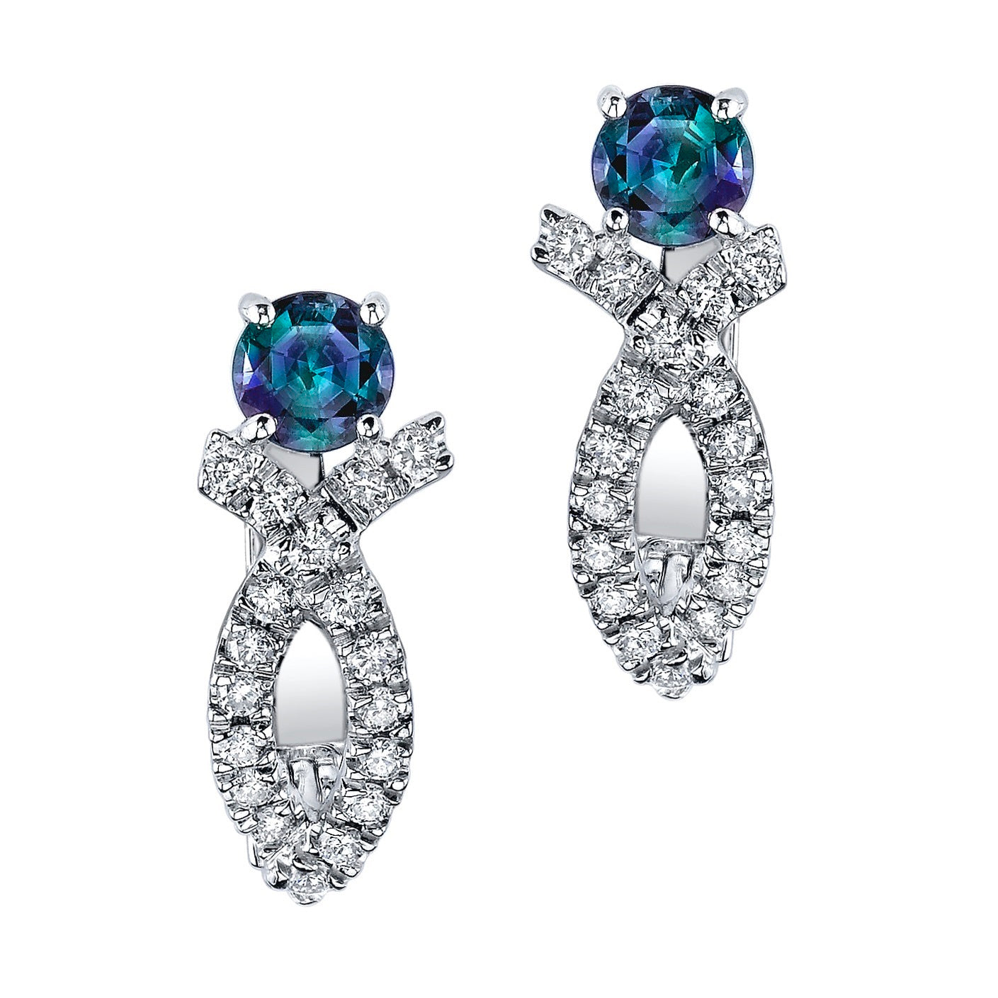 Glory - 14K White Gold Alexandrite Earring