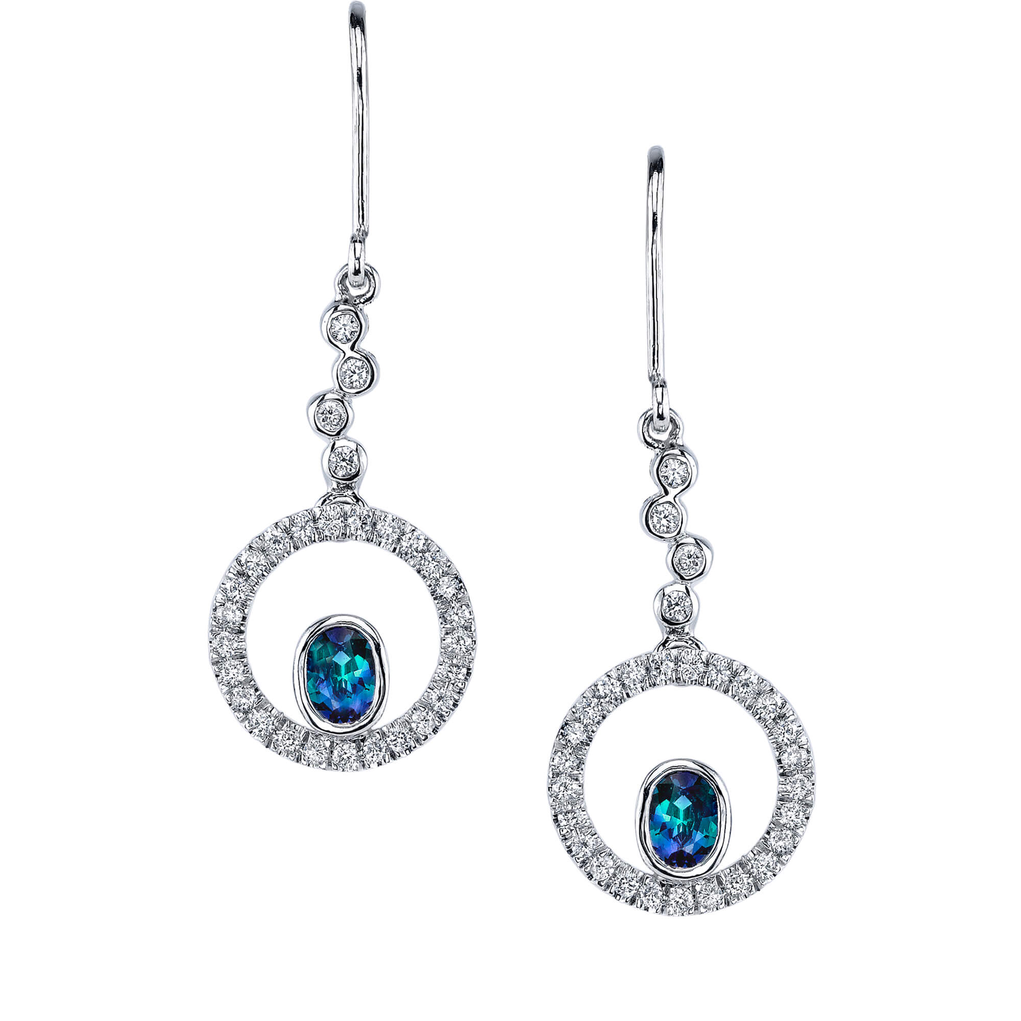 Together as One - 14K White Gold Alexandrite Earring