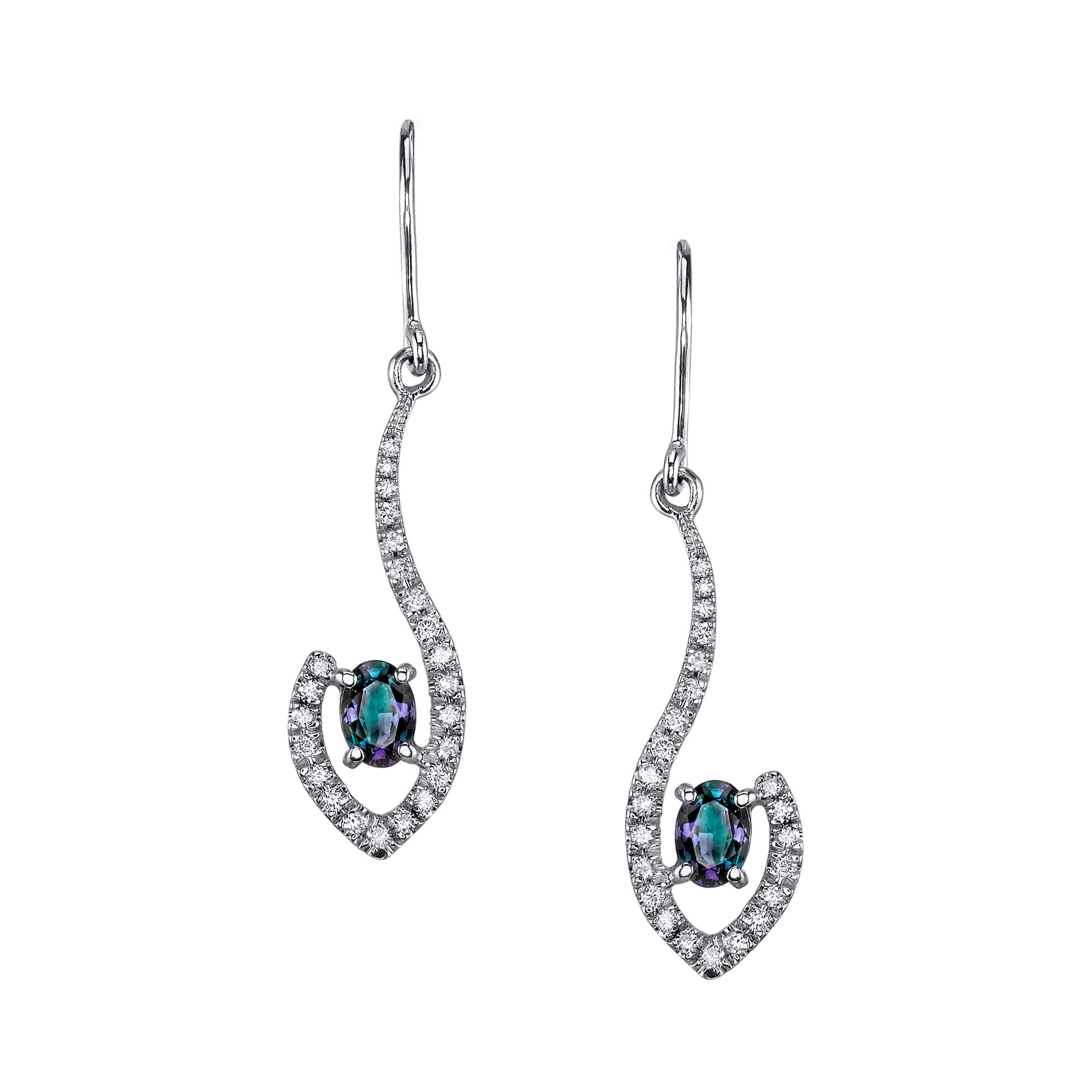 Magically Bound - 14K White Gold Alexandrite Earring