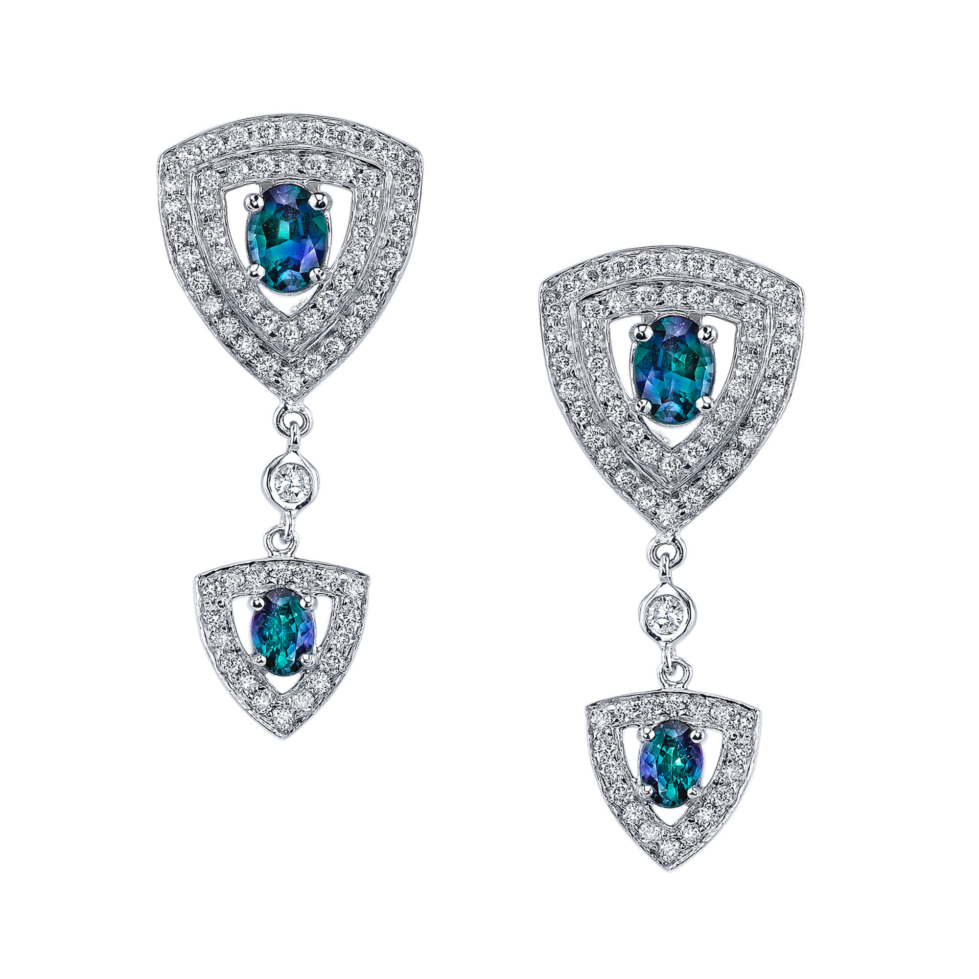 Protectors - 14K White Gold Alexandrite Earring