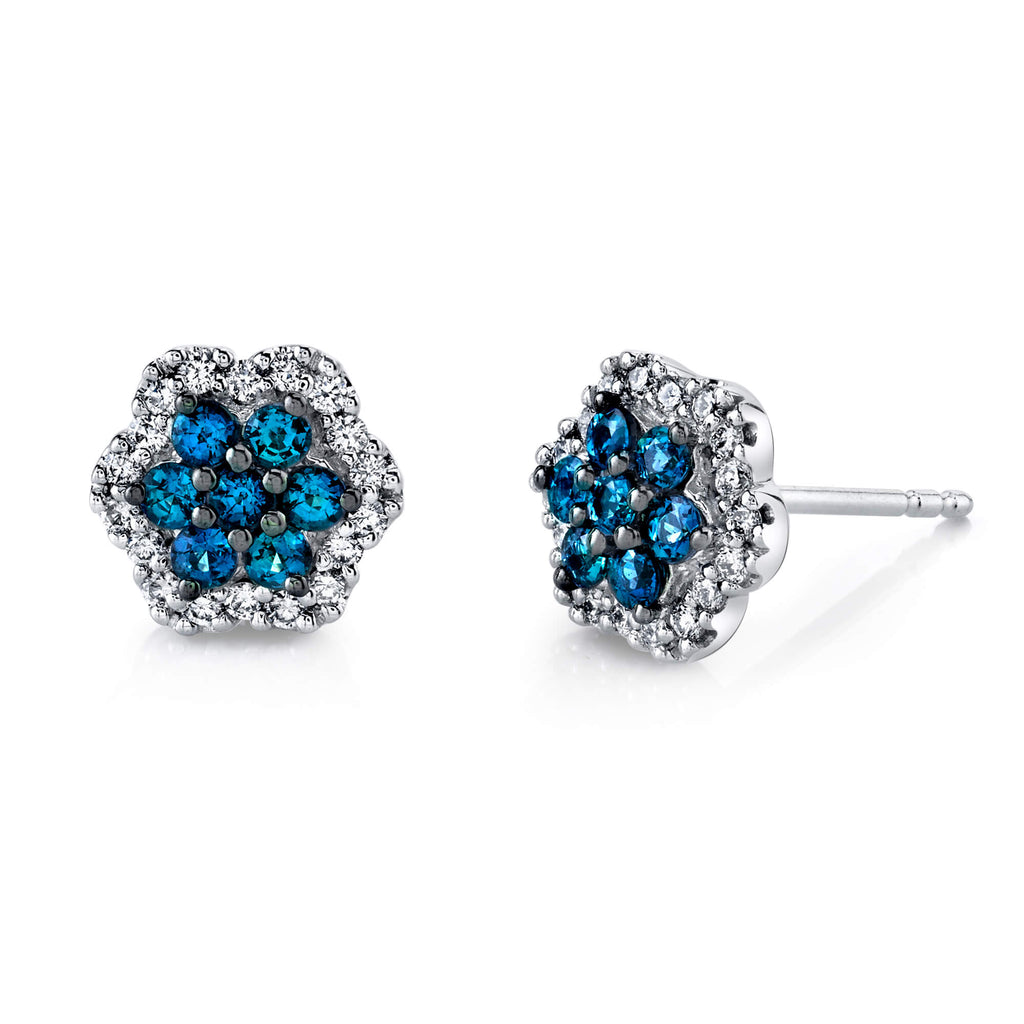 Amazon.com: Solid 14k White Gold 0.75 ctw Natural Color Change Alexandrite  Cluster Stud Earrings for Women 6.5 mm - Handmade in USA - June Birthstone  : Handmade Products