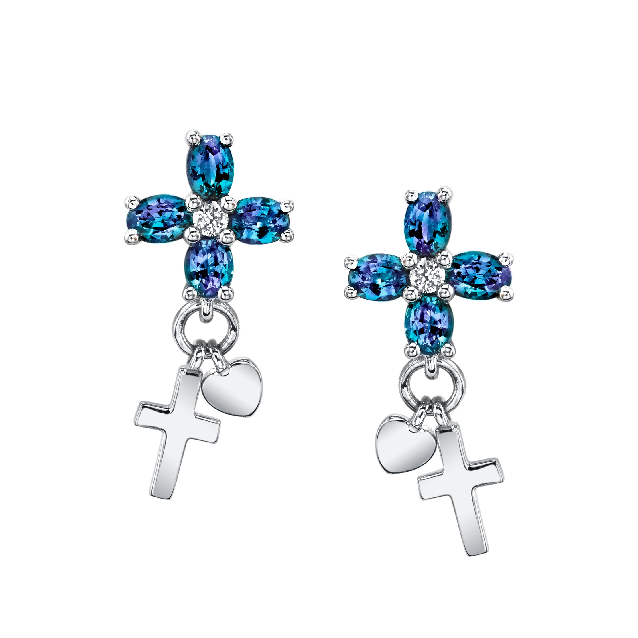 Star Cross - 18K White Gold Alexandrite Earring
