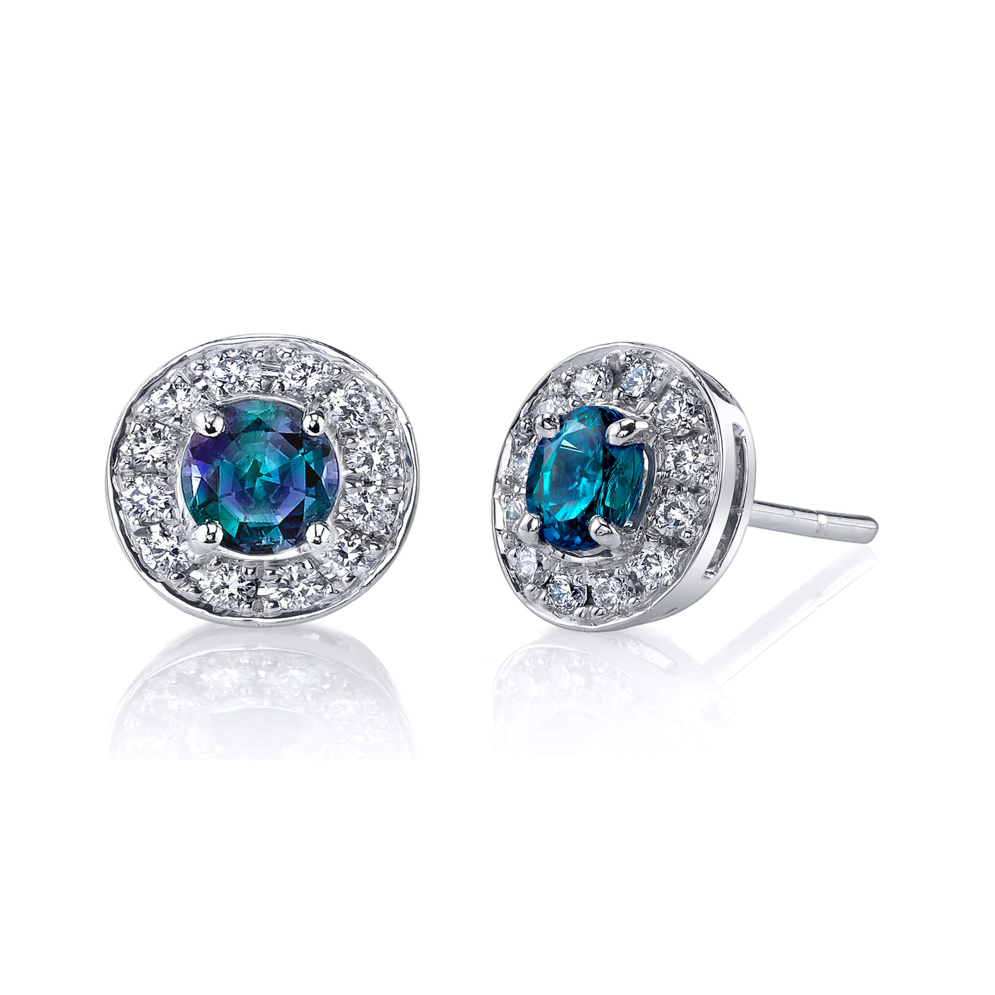 Princess Lady - 18K White Gold Alexandrite Earring