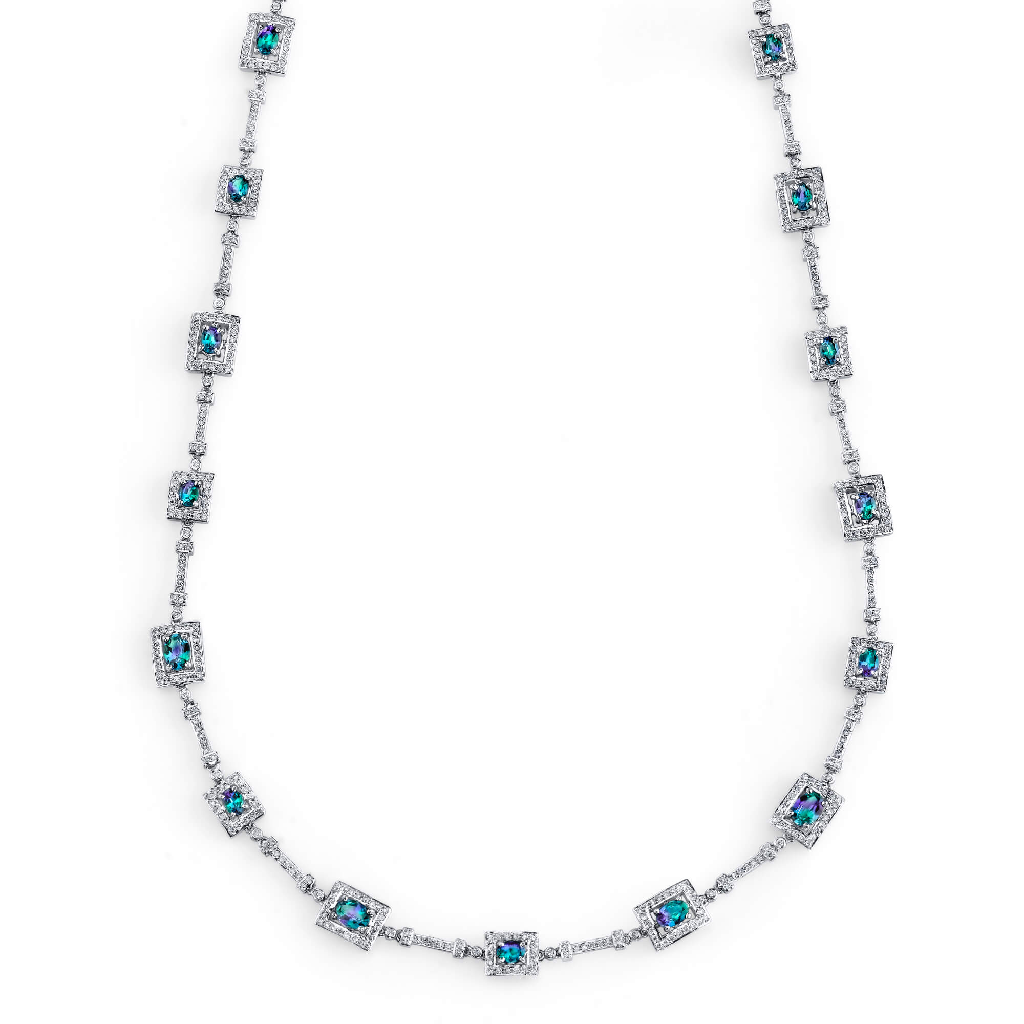 Delfina - 14K White Gold Alexandrite Necklace